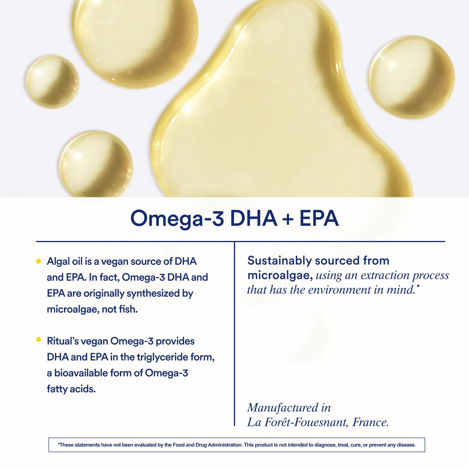 Ritual Omega 3 - Vegan - Science-Backed Dose of DHA & EPA Fatty Acids in 2:1 Ratio, Bioavailable, Brain and Heart Health Support, Minimal Burp-Back, Sustainably Sourced Microalgae, 30 Day Supply Ritual buy supplements canada