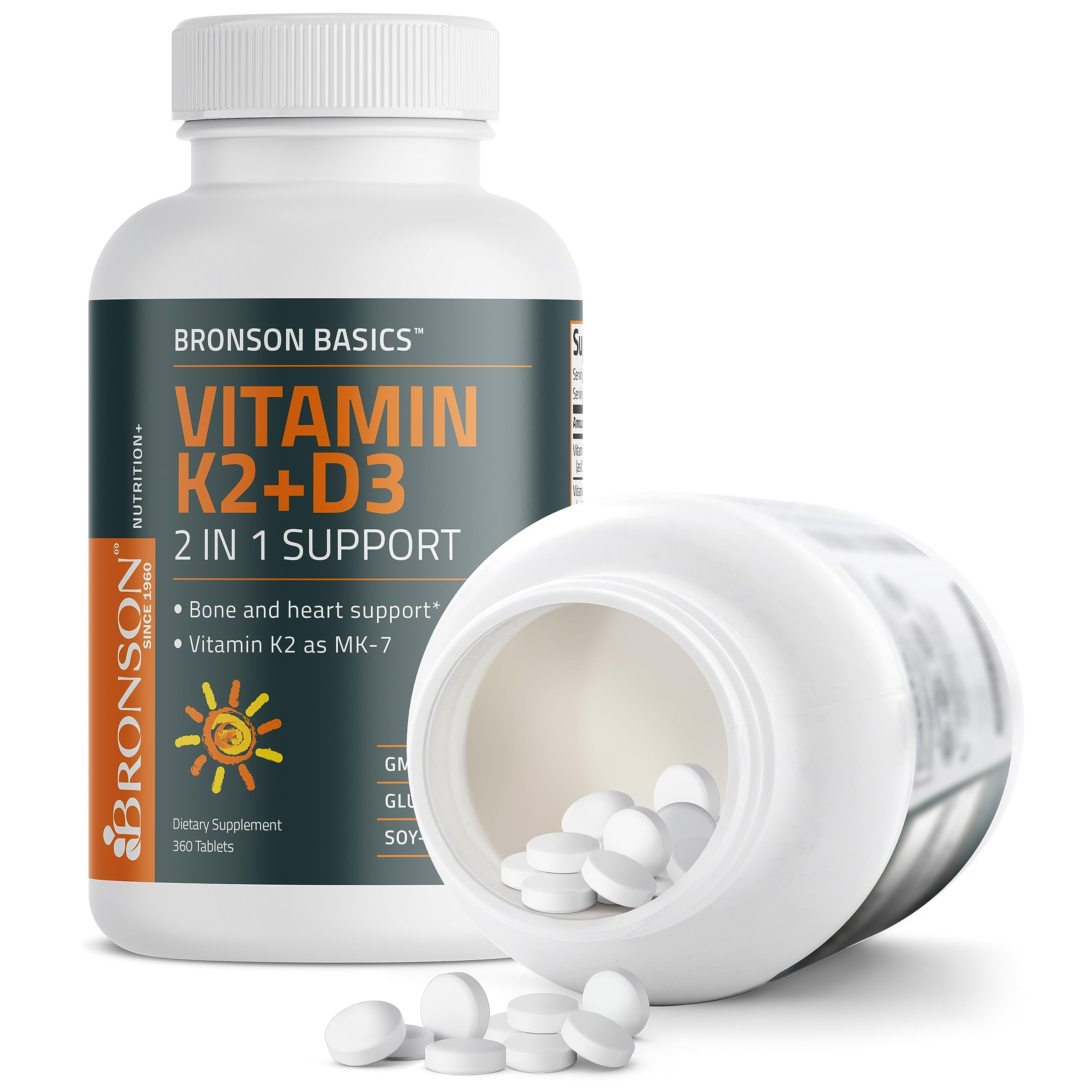 Bronson Basics Vitamin K2 D3 (MK7) Supplement Non-GMO Formula 5000IU (125 mcg) Bronson buy supplements canada