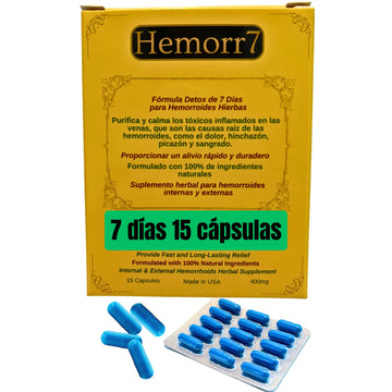 Hemorr7: 7Days 15 Capsules Herbal Hemorrhoid Detox Formula,Fórmula Herbal para desintoxicar las hemorroides Durante 7 días Generic buy supplements canada