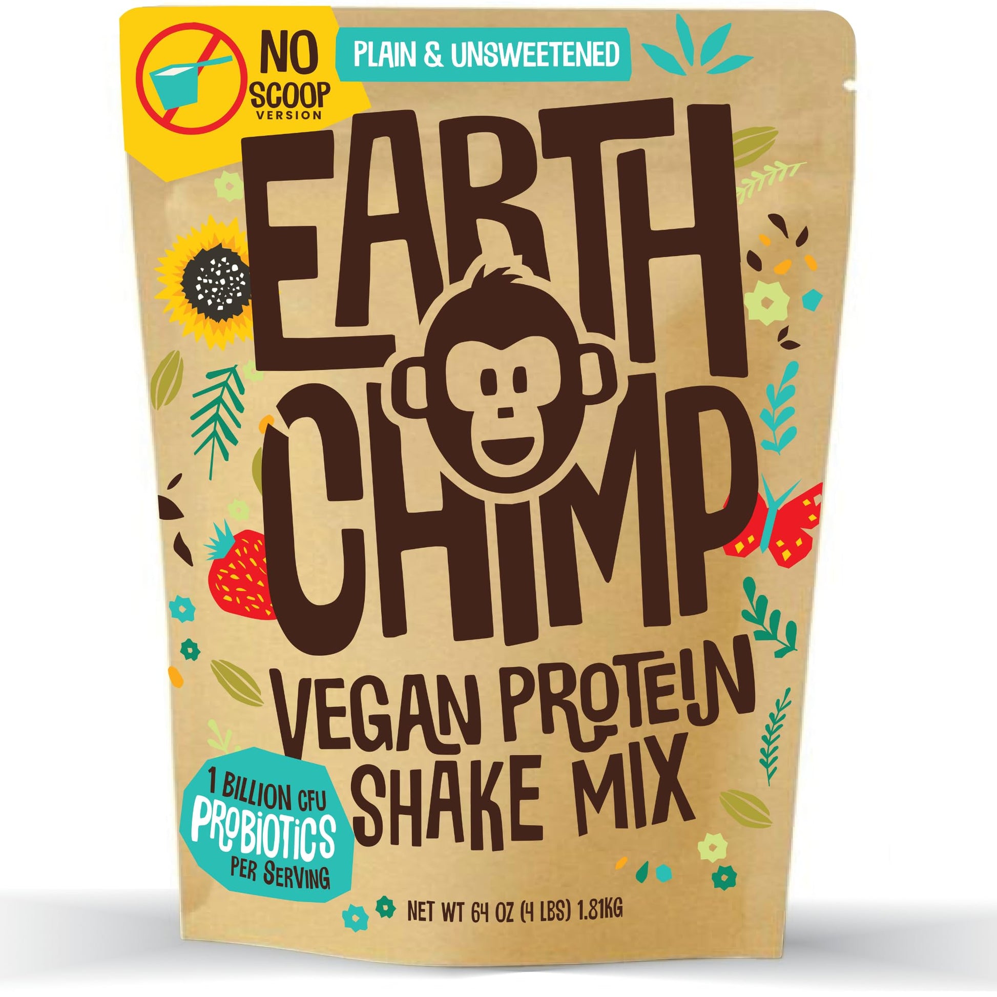 EarthChimp Organic Vegan Protein Powder - with Probiotics - Non GMO, Dairy Free EarthChimp buy supplements canada