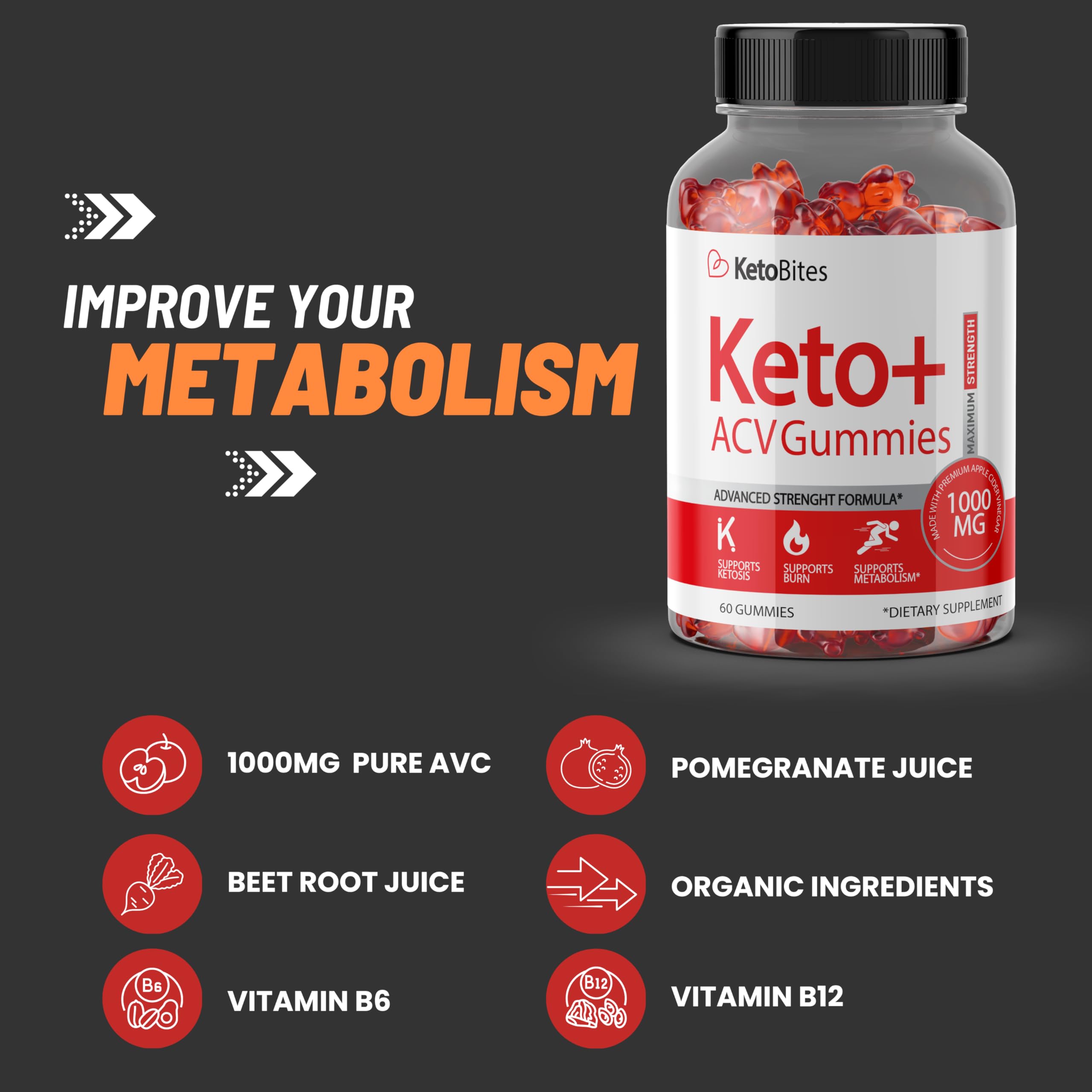 Sunrise Life Keto Bites ACV Gummies | 1000mg | Apple Cider Vinegar Gummies Sunrise Life buy supplements canada