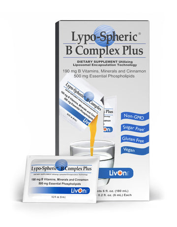 LivOn Laboratories Lypo–Spheric B Complex Plus – 30 Packets – 195 mg B Vitamins, Minerals & Cinnamon Per Packet – Liposome Encapsulated for Improved Absorption – 100% Non–GMO LivOn Laboratories buy supplements canada
