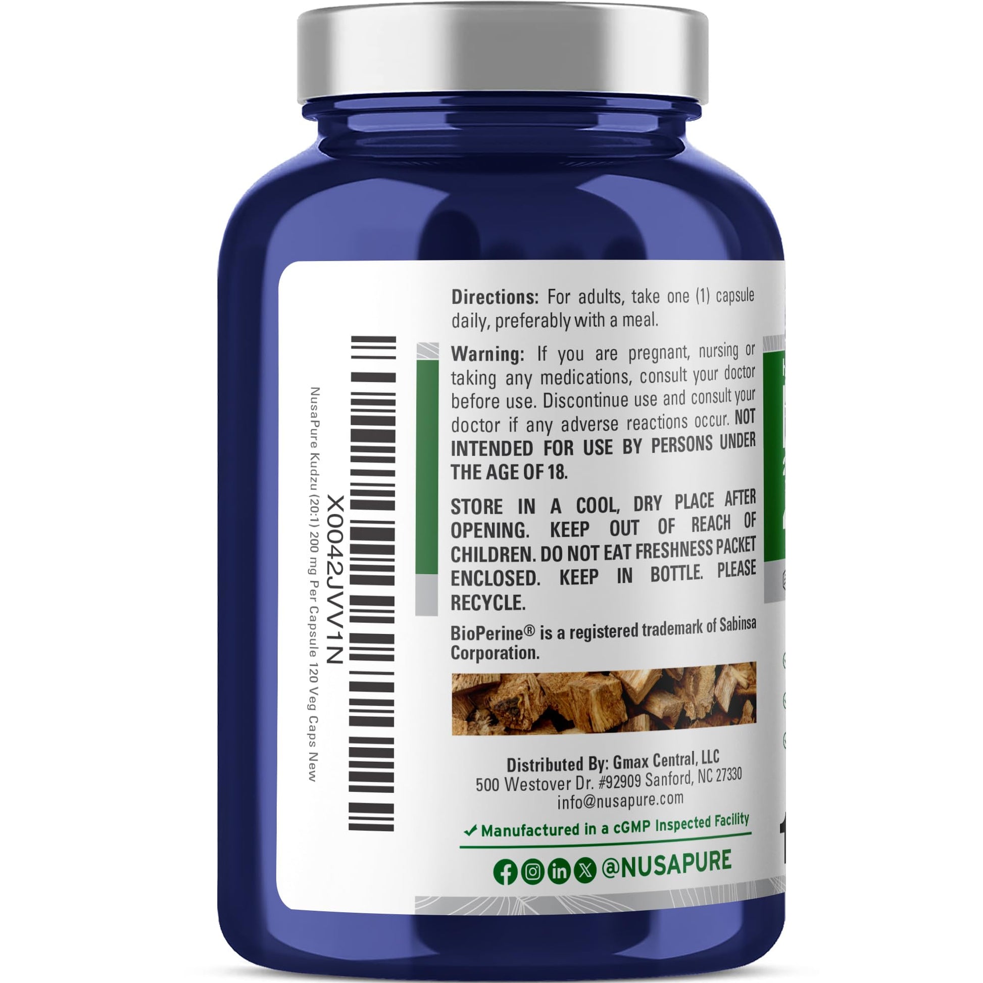 NusaPure Kudzu Root 20:1 Extract, 200 mg Equivalent to 4,000mg - 120 Veggie Capsules (Non-GMO, Vegan, Bioperine) NusaPure buy supplements canada