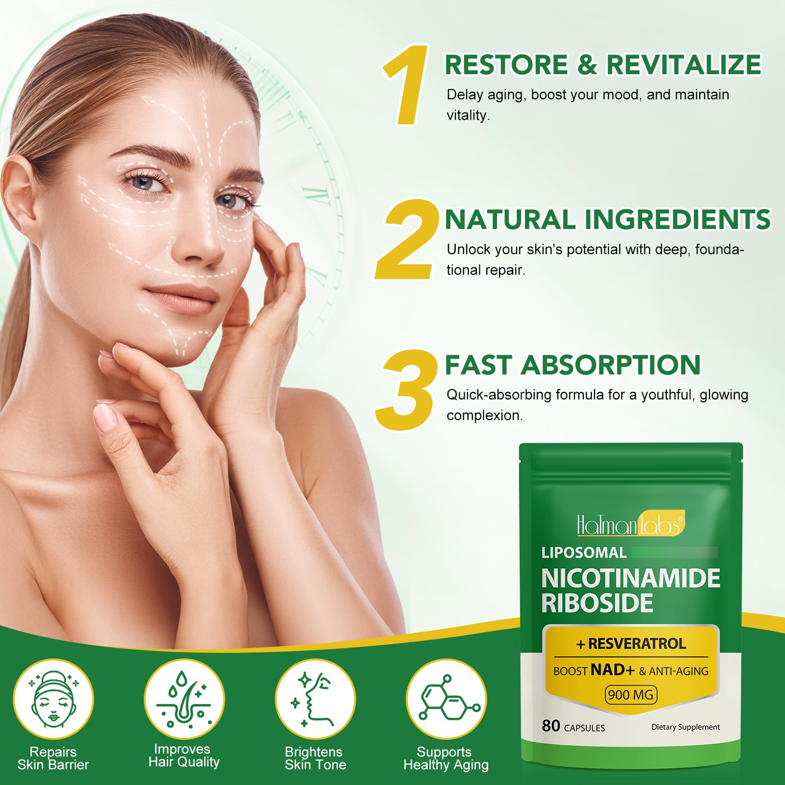 NAD Supplement - Liposomal Nicotinamide Riboside 900mg, Resveratrol, Quercetin - High Purity NAD Supplement for Energy, Support Cellular Health, Stamina & Healthy Aging - Ultra Strength 80 Capsules MXCZBSM buy supplements canada
