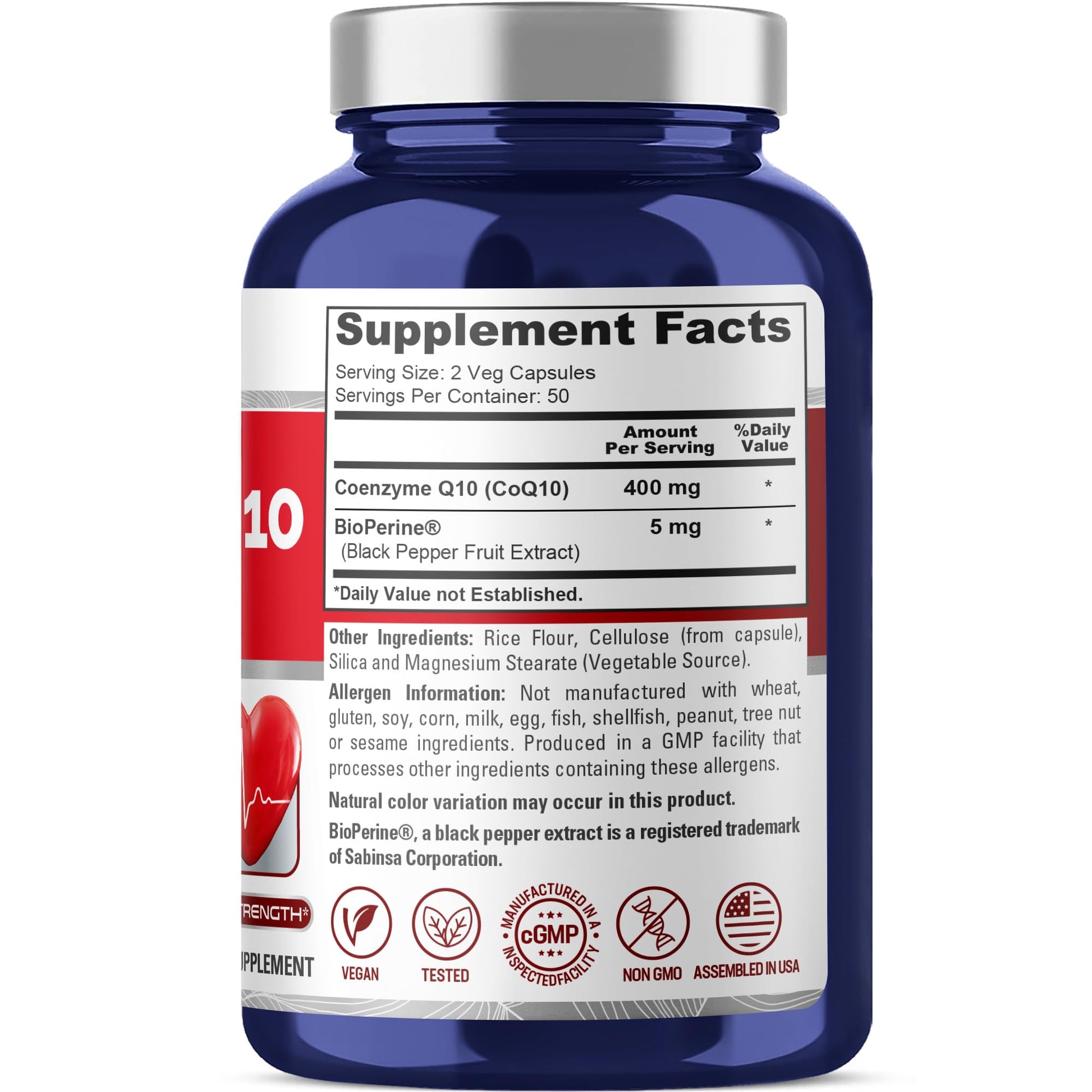 NusaPure CoQ10 400mg 100 Veggie Caps (Vegan, Non-GMO) Coenzyme Q10 Supplement, Antioxidant COQ-10 Enzyme, Coq 10 NusaPure buy supplements canada
