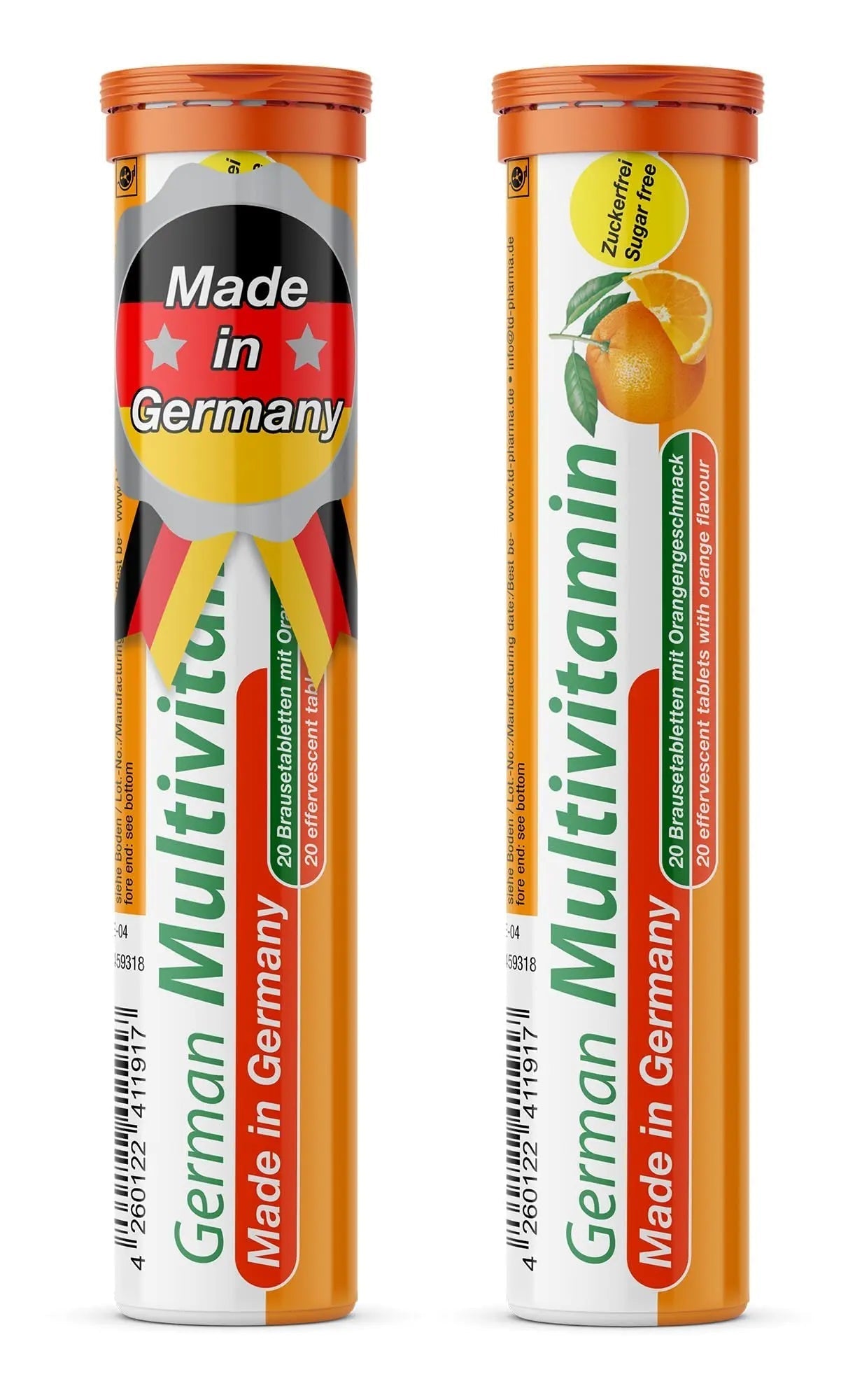 T&D German Multvitamin 10 Vitamins - 40 Vegan Drink Effervescent Tablets - Orange Flavor T&D buy supplements canada