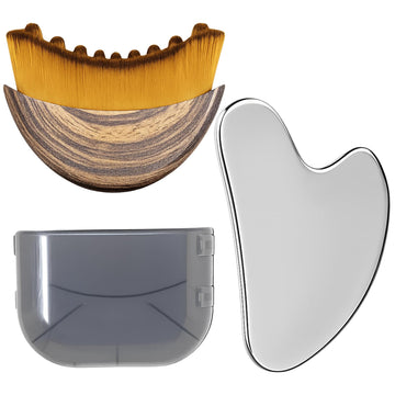 Stainless Steel Gua Sha Tool & Lymphatic Drainage Face Brush Set, TWPER Facial Massage Kit for Jawline Sculpting TWPER buy supplements canada