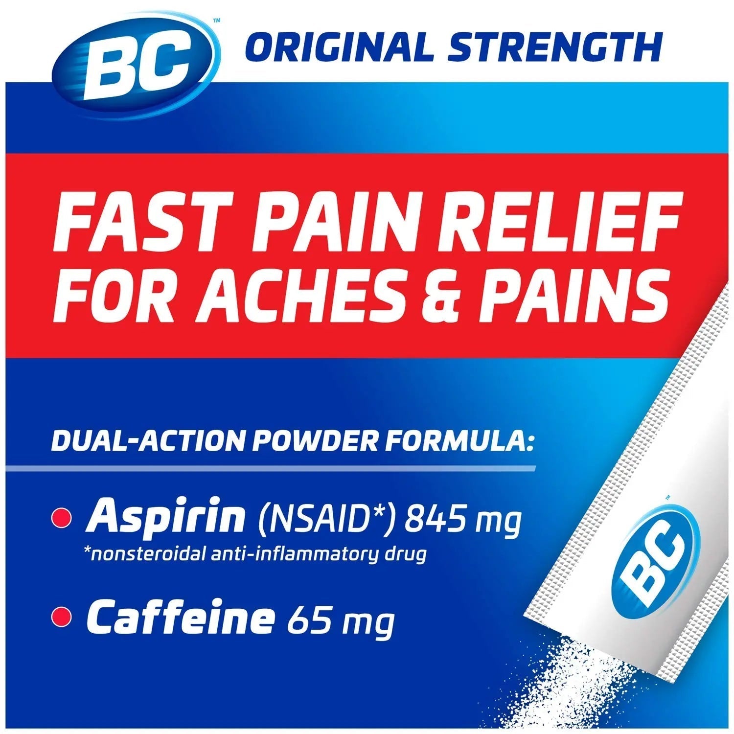 BC Powder Original Strength Pain Reliever, 50 Powder Sticks, 50 Count(Pack of 6) BC buy supplements canada
