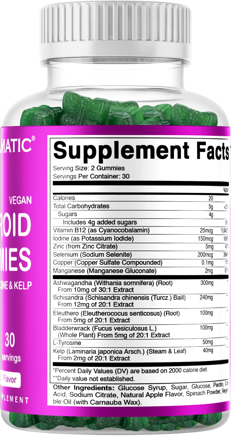 Vitamatic Vegan Thyroid Support Gummies with Iodine & Kelp - 60 Count - Improve Your Vitamatic buy supplements canada