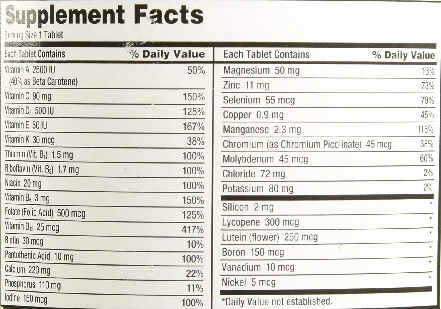 Kirkland Signature Adult 50+ Multi Vitamins & Minerals, 400 Tablets (2 Pack) KIRKLAND buy supplements canada