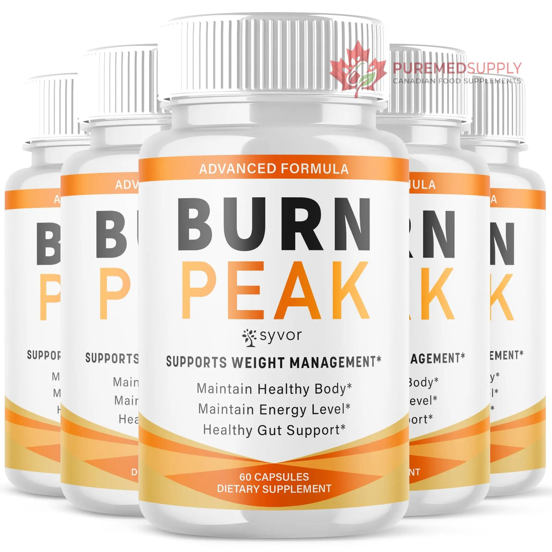 (5 Pack) Burn Peak Capsules, Official Burnpeak Pink Salt Pills with All Natural Ingredients, Advanced Health and Wellness Supplement with Premium Vitamins for Active Lifestyle Support (300 Capsules) Syvor buy supplements canada