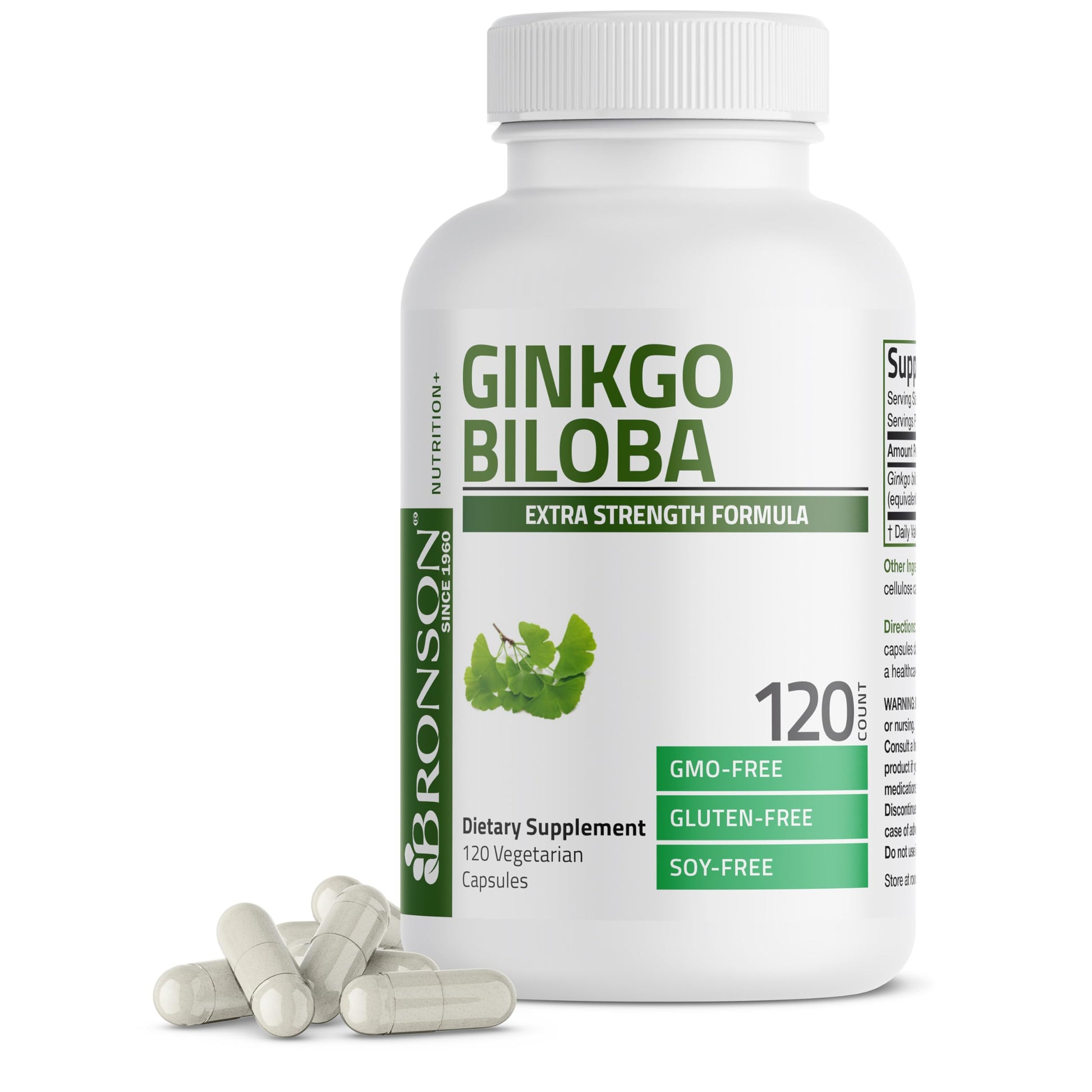 Bronson Ginkgo Biloba Extra Strength Supports Brain Function & Memory Support, 120 Vegetarian Capsules Bronson buy supplements canada