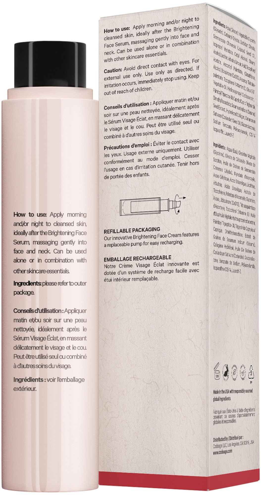Codeage Maison Rouge Brightening Face Cream Refill Glutathione Cream, Collagen Peptides, Vitamin E, CoQ10 – Radiance & Antioxidant Complex – Paraben and Sulfates Free – Skin Care - 1.7 fl oz Codeage buy supplements canada