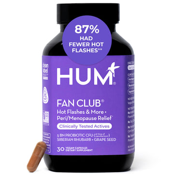 HUM Fan Club Menopause Probiotic Supplement, Estrogen Free Menopause Supplements for Women, Non Hormonal, Supports Energy & Hot Flashes, Grape Seed Extract & Siberian Rhubarb, 30 Vegan Capsules HUM buy supplements canada