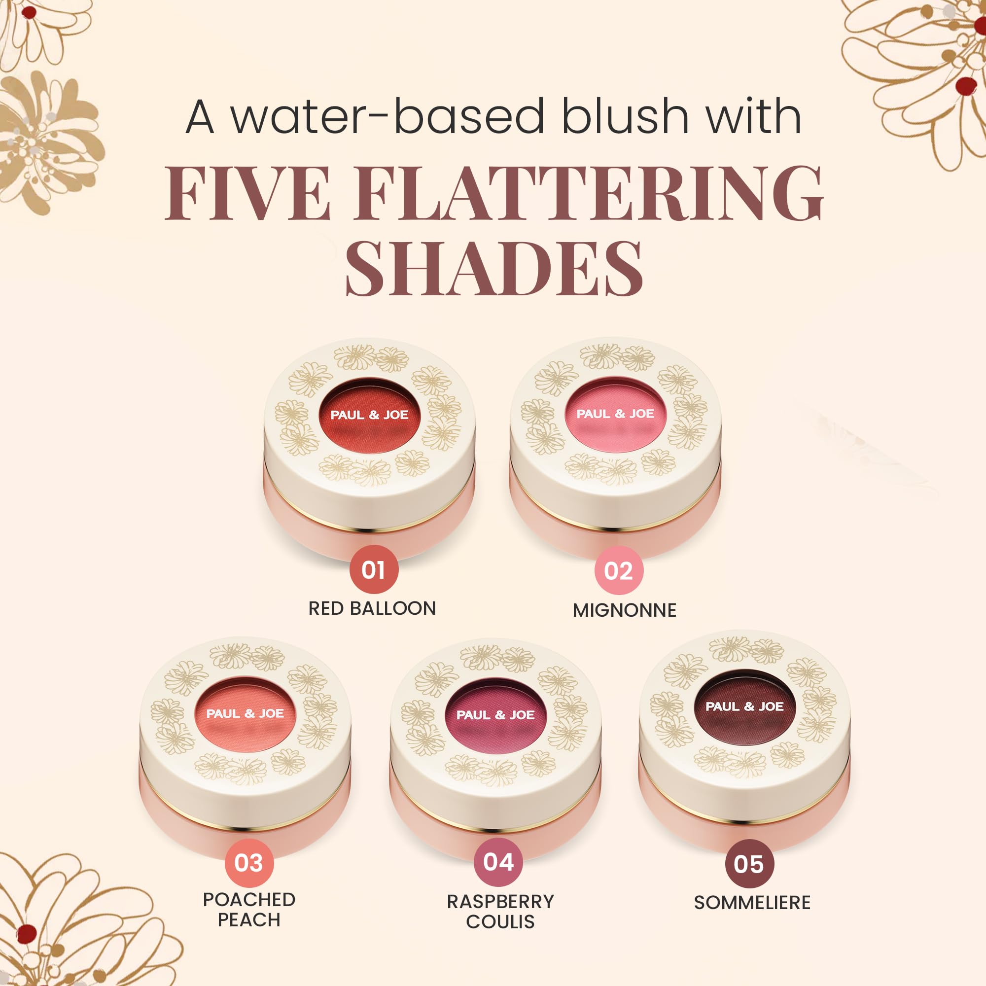 Paul & Joe Gel Blush, Bright and Buildable Blush Makeup, Water-Based Gel Makeup Blush with Hydrating Oils for Dewy, Radiant Finish, Garnet and Wine Red Cheek Tint, 05 Sommeliere, 0.71 oz Paul & Joe buy supplements canada