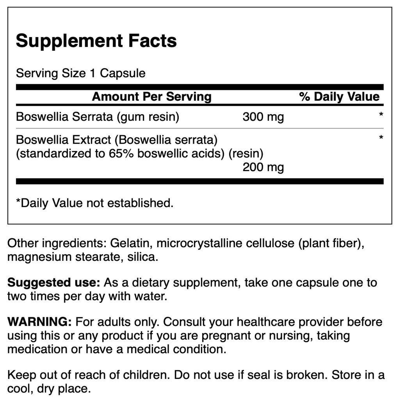 Swanson Boswellia Serrata - Whole Herb & Standardized Extract 120 Caps (2 Pack) Swanson buy supplements canada