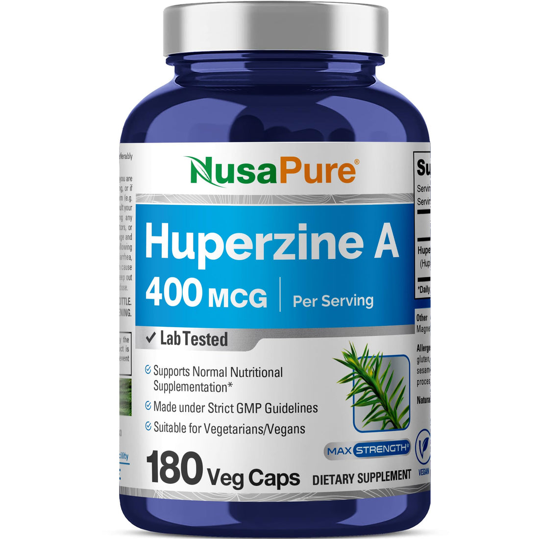 NusaPure Huperzine A 400mcg 180 Veggie Capsules (Vegetarian, Non-GMO, Vegan) NusaPure buy supplements canada