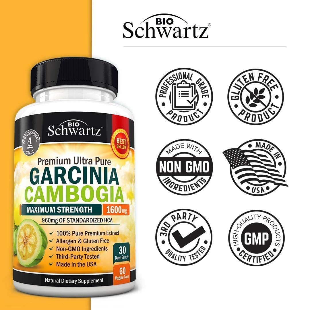 Garcinia Cambogia Weight Loss Pills - Maximum Strength Appetite Suppressant & Fat Burner BioSchwartz buy supplements canada