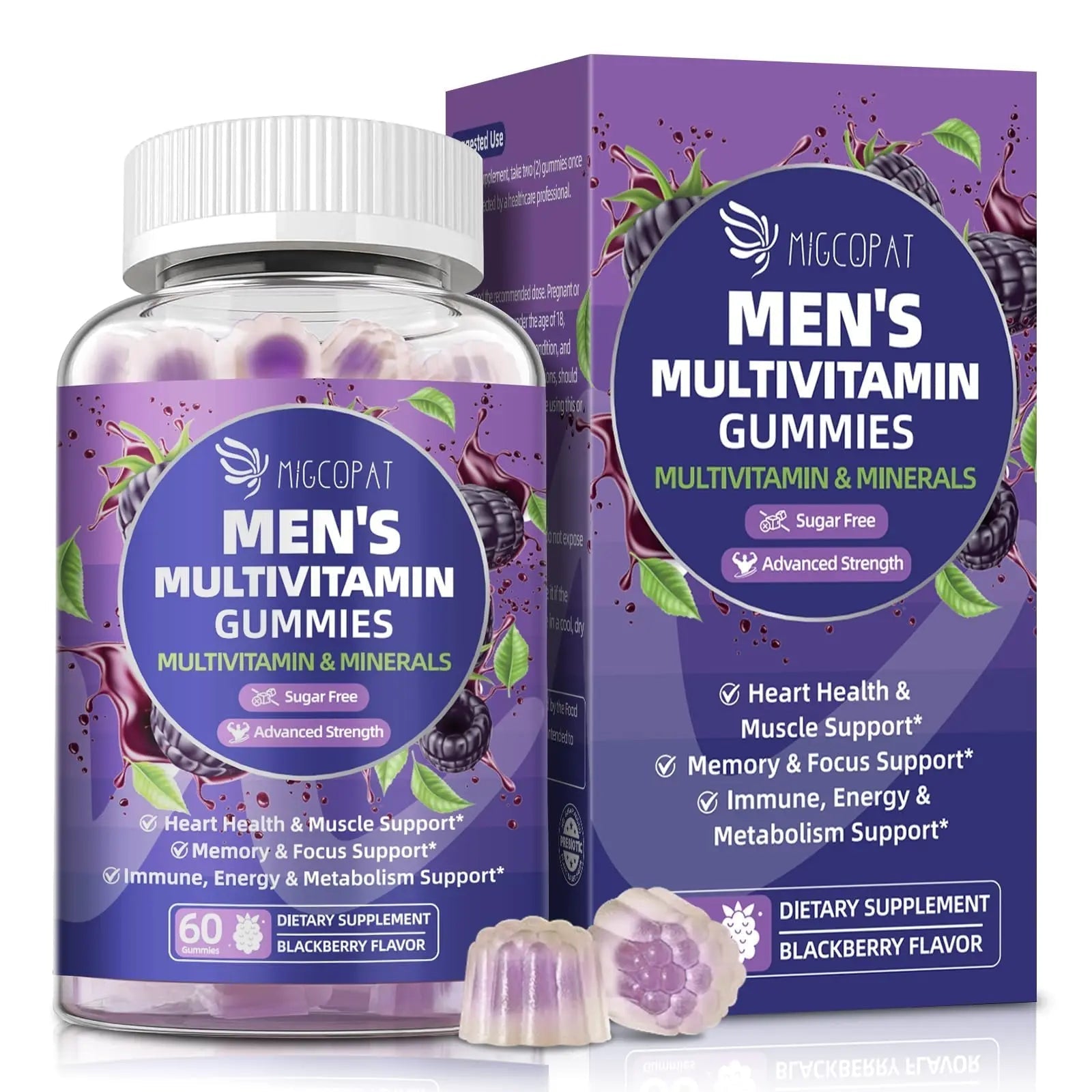 Multivitamin for Men, Mens Multivitamins Gummies w/Omega-3, Probiotics, Inositol, Folate, Biotin, Zinc, Vitamins A, C, D, E, B Migcopat buy supplements canada