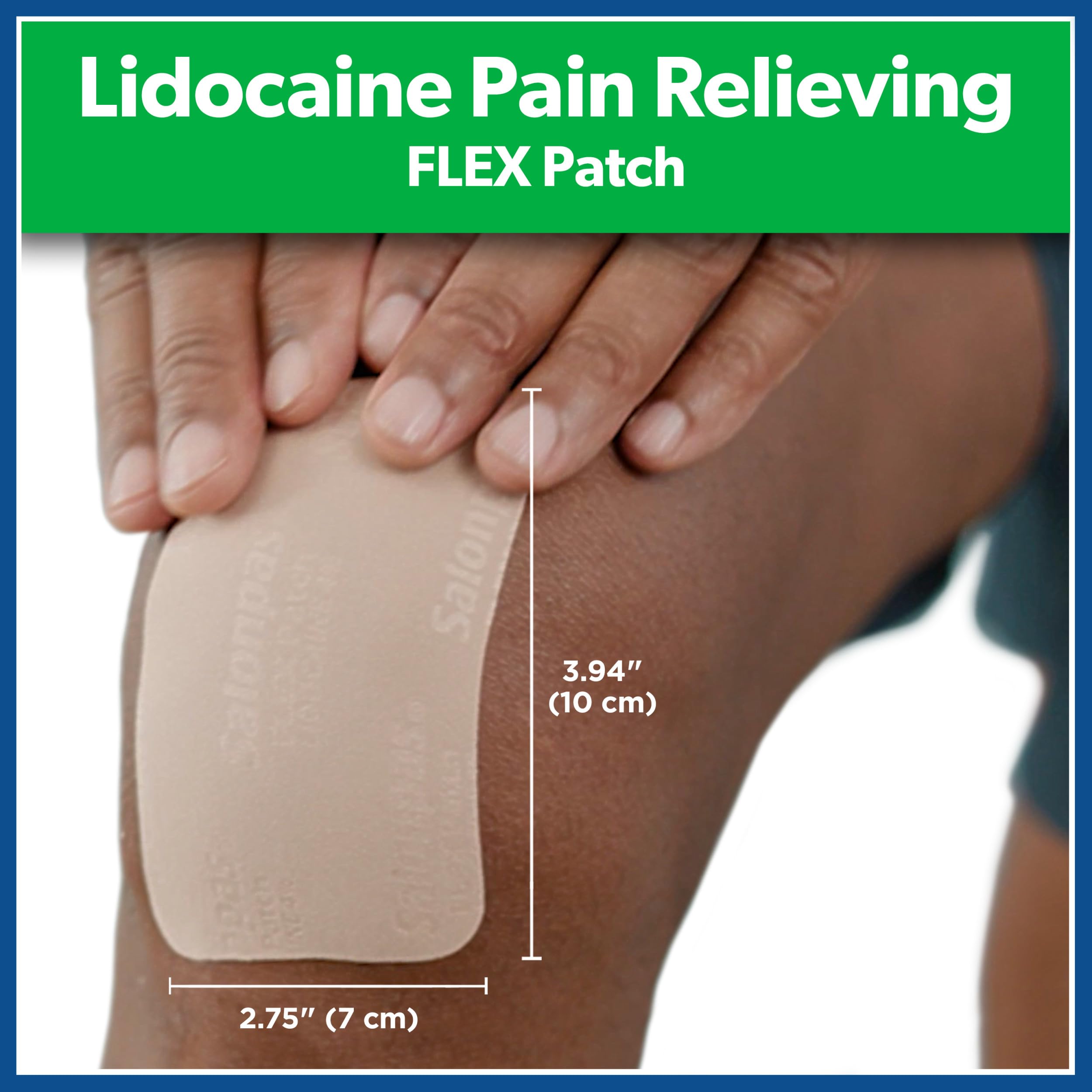 Salonpas Maximum OTC Strength Lidocaine 4% Pain Relieving Flex Patch, Apply for Up to 8 Hours, Unscented, Thin, Flexible, Lightweight, Patch Stays in Place, 7 Patches Salonpas buy supplements canada