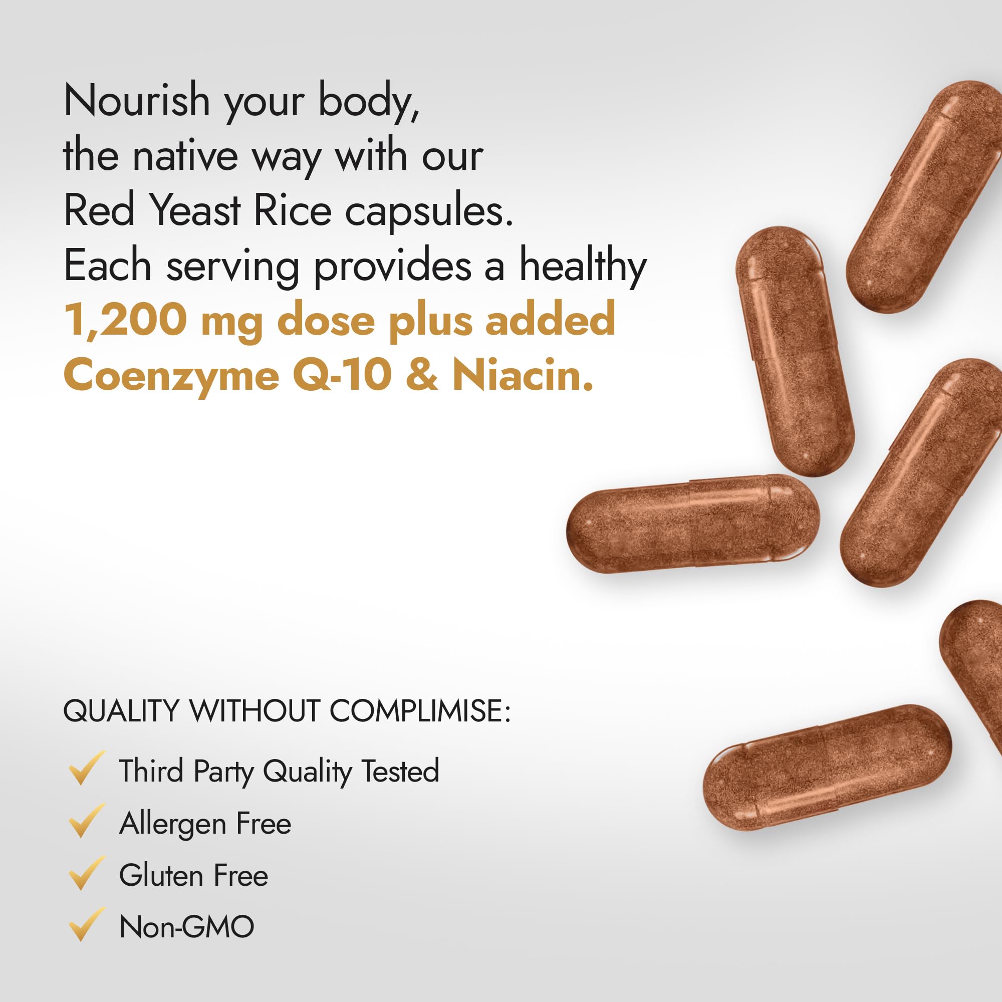 Native Oasis (2 Bottles) Red Yeast Rice 1,200 mg. Capsules Made with CoQ10 and Flush Native Oasis buy supplements canada