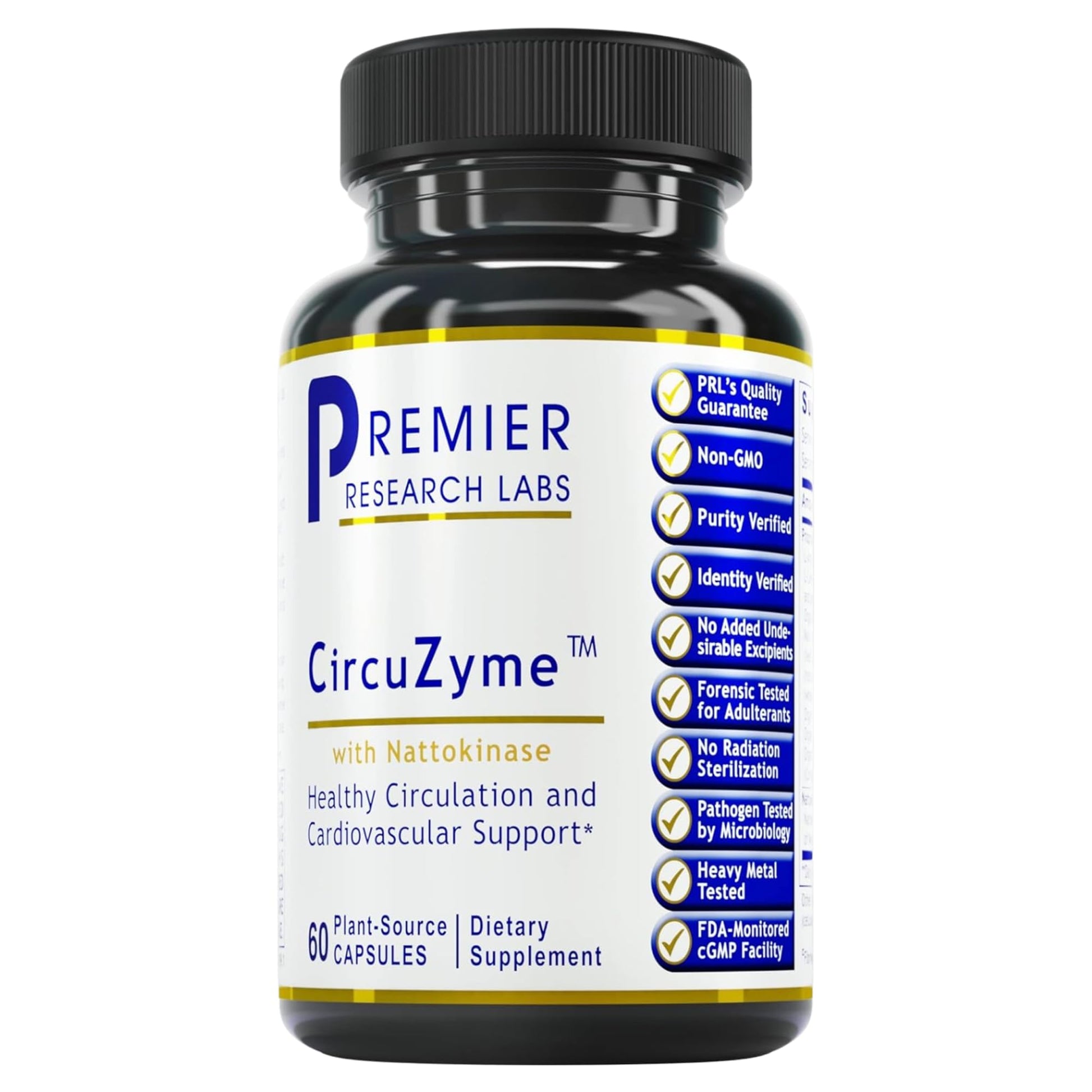 Premier Research Labs CircuZyme - Blood Circulation Supplements Supporting Blood Flow & Vascular Support Featuring Diosmin, Cayenne & Nattokinase, for Men and Women - 60 Vegetarian Capsules Premier Research Labs buy supplements canada