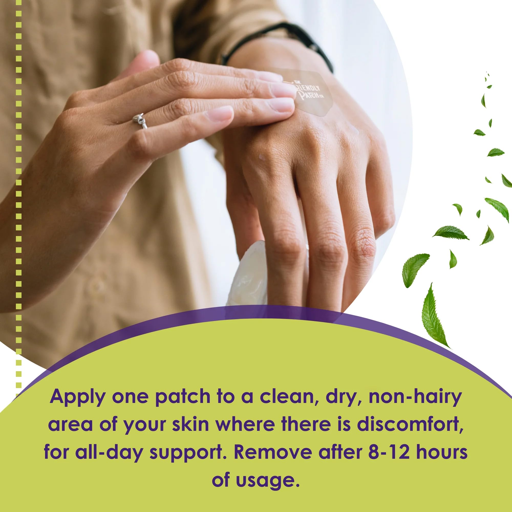 Relief Day Patch - Arnica, White Willow Bark, Saffron & Peppermint for Soreness and discomfort for Women and Men The Friendly Patch CO. buy supplements canada