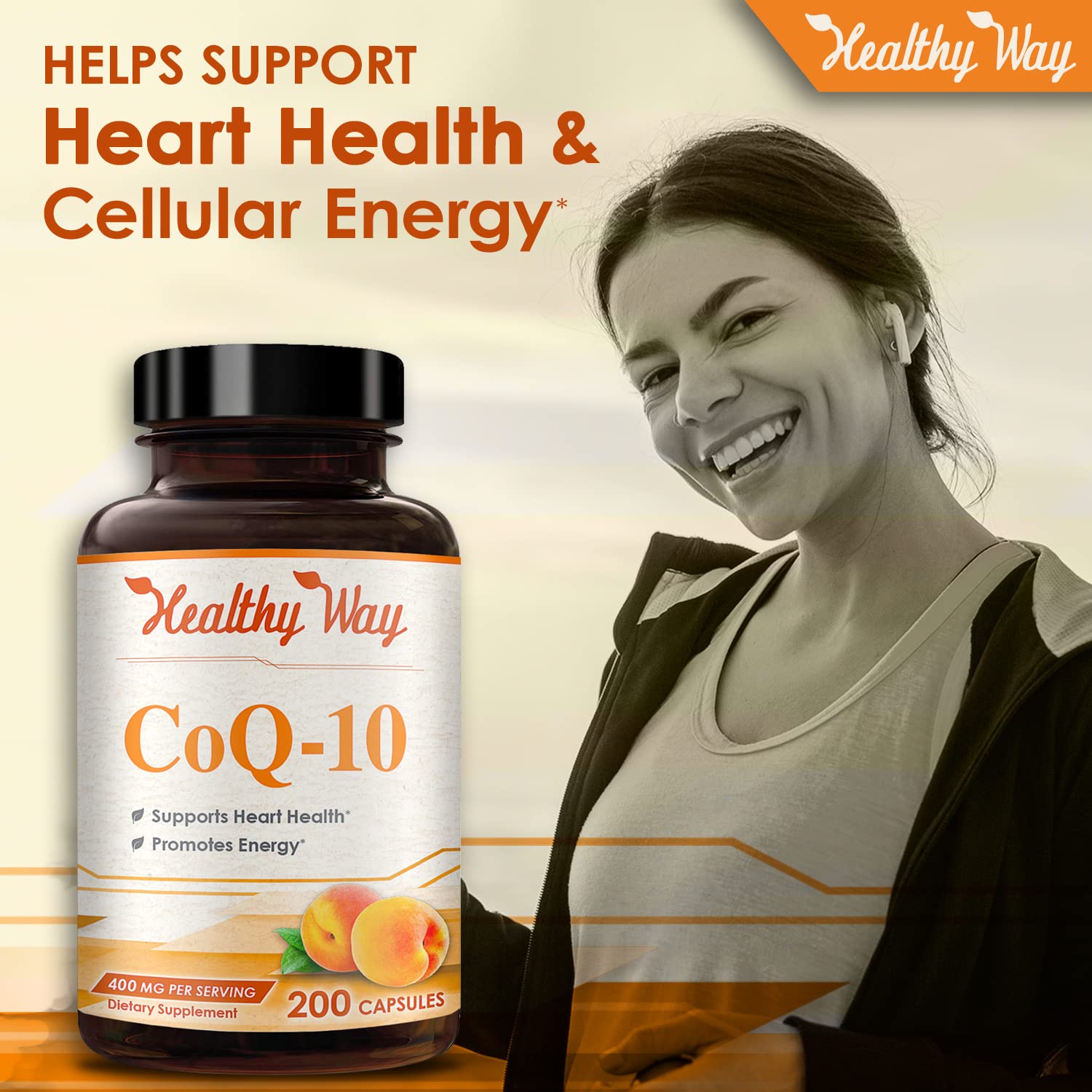 Healthy Way CoQ10 400mg 200 Capsules Non-GMO HealthyWayRx buy supplements canada