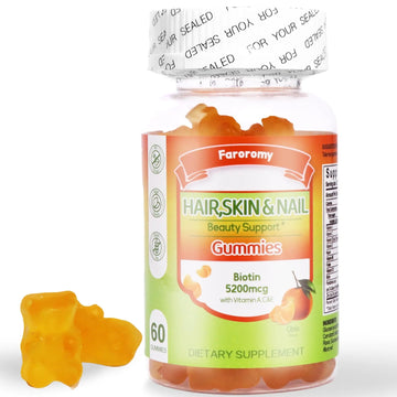 Faroromy Multivitamin Gummies for Adult 5200mcg Biotin, Citrus Flavored Daily Multivitamins with Vitamins A, C, D3, E, B6 and B12 Faroromy buy supplements canada