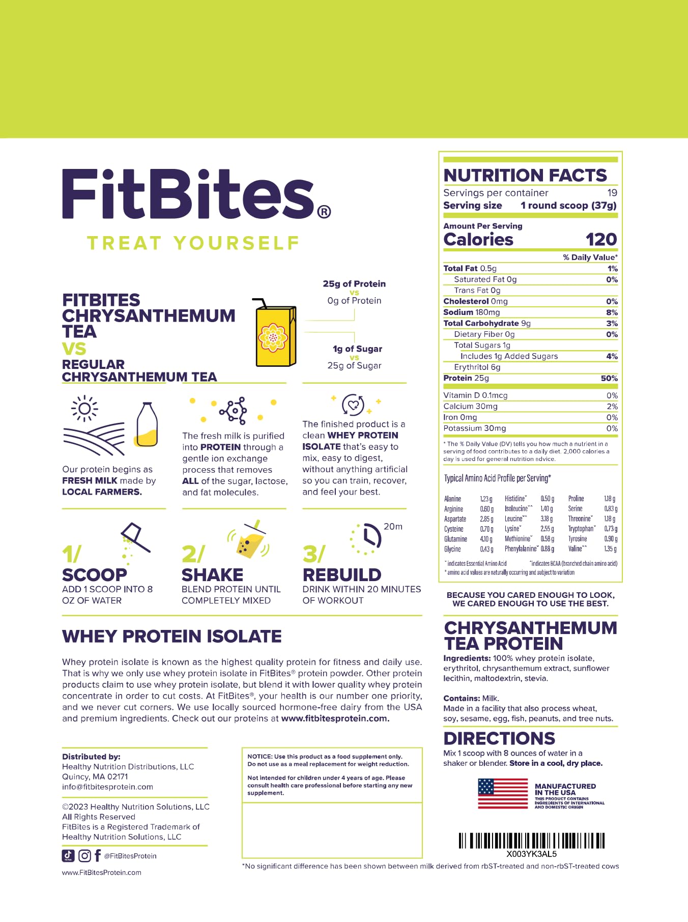 FitBites Whey Protein Isolate (Chrysanthemum Tea) FitBites buy supplements canada