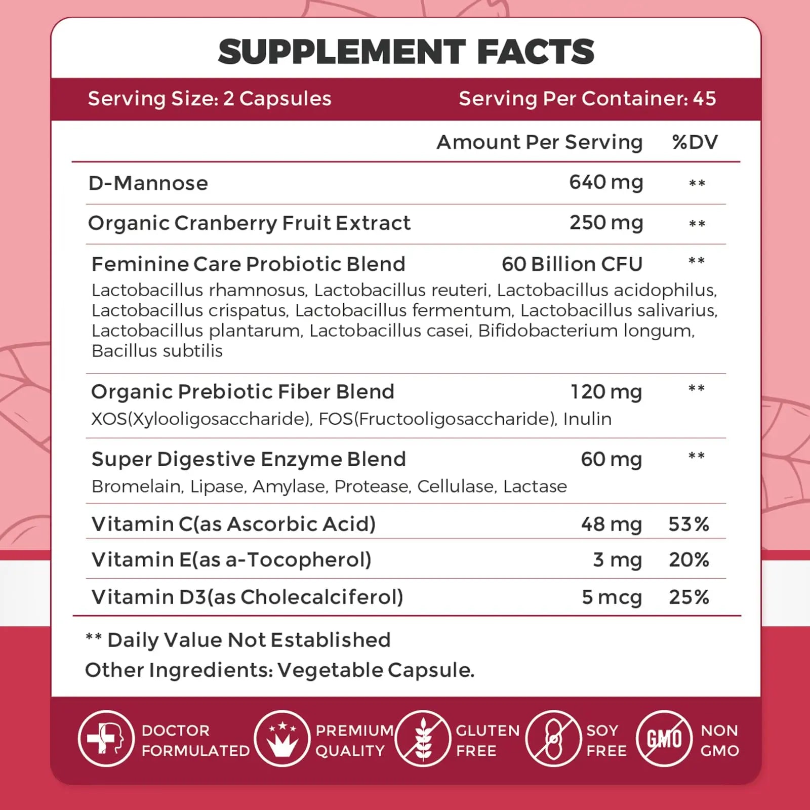 ZEBORA Urinary Tract Health for Women - Vaginal Probiotics for Women Digestive Health and pH Balance - D Mannose Supplements with Cranberry to Cleanse Urinary Tract & Bladder - 90 Capsules ZEBORA buy supplements canada