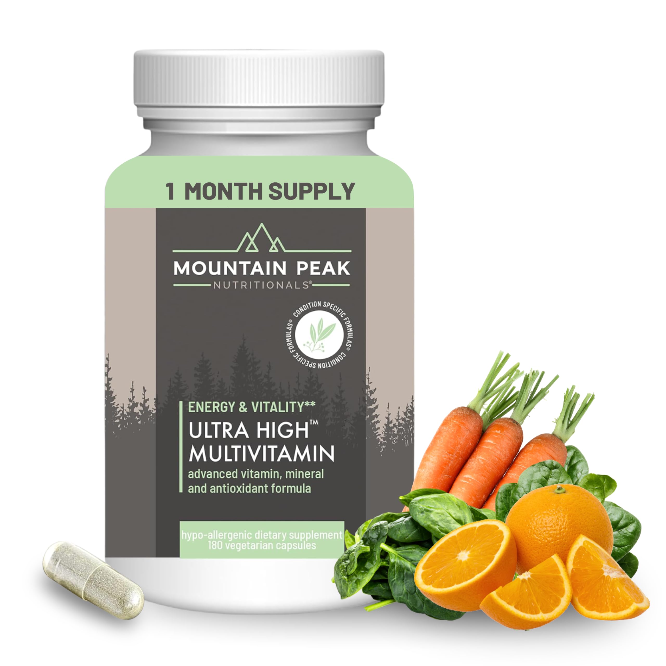 Mountain Peak Nutritionals Ultra High Multivitamin for Men & Women - with Vitamins A, B12, B6, C, D, E, Magnesium, Zinc, Folic Acid, Digestive Enzymes & Probiotics (180 Vegetarian Capsules) Mountain Peak Nutritionals buy supplements canada
