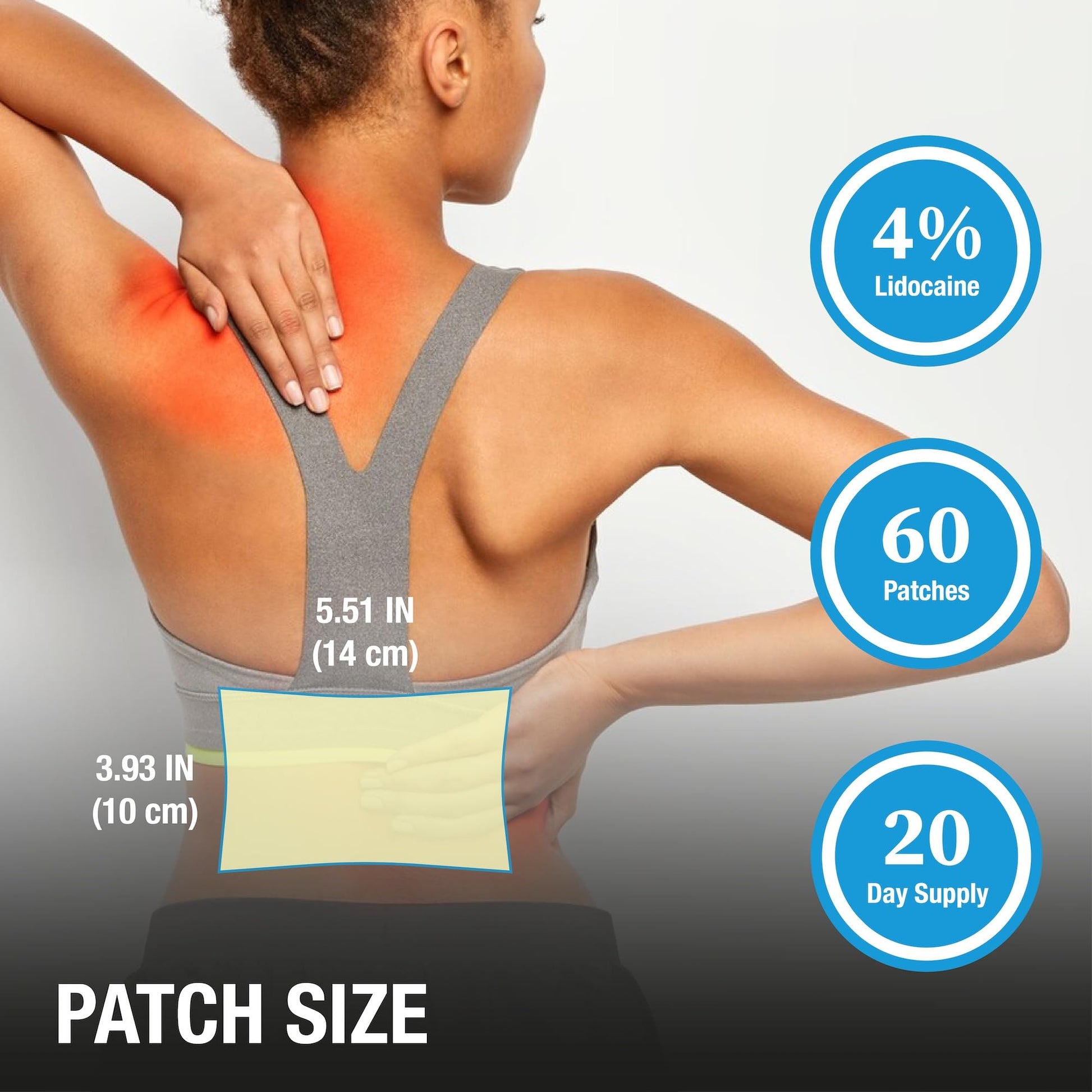 Puregen Labs Lidocaine 4% Numbing Patch - Total 60 Patches Maximum Strength | Fast Acting Temporary Relief of Aches | Back, Neck, Shoulders, Elbows and Knees P Puregen Labs buy supplements canada