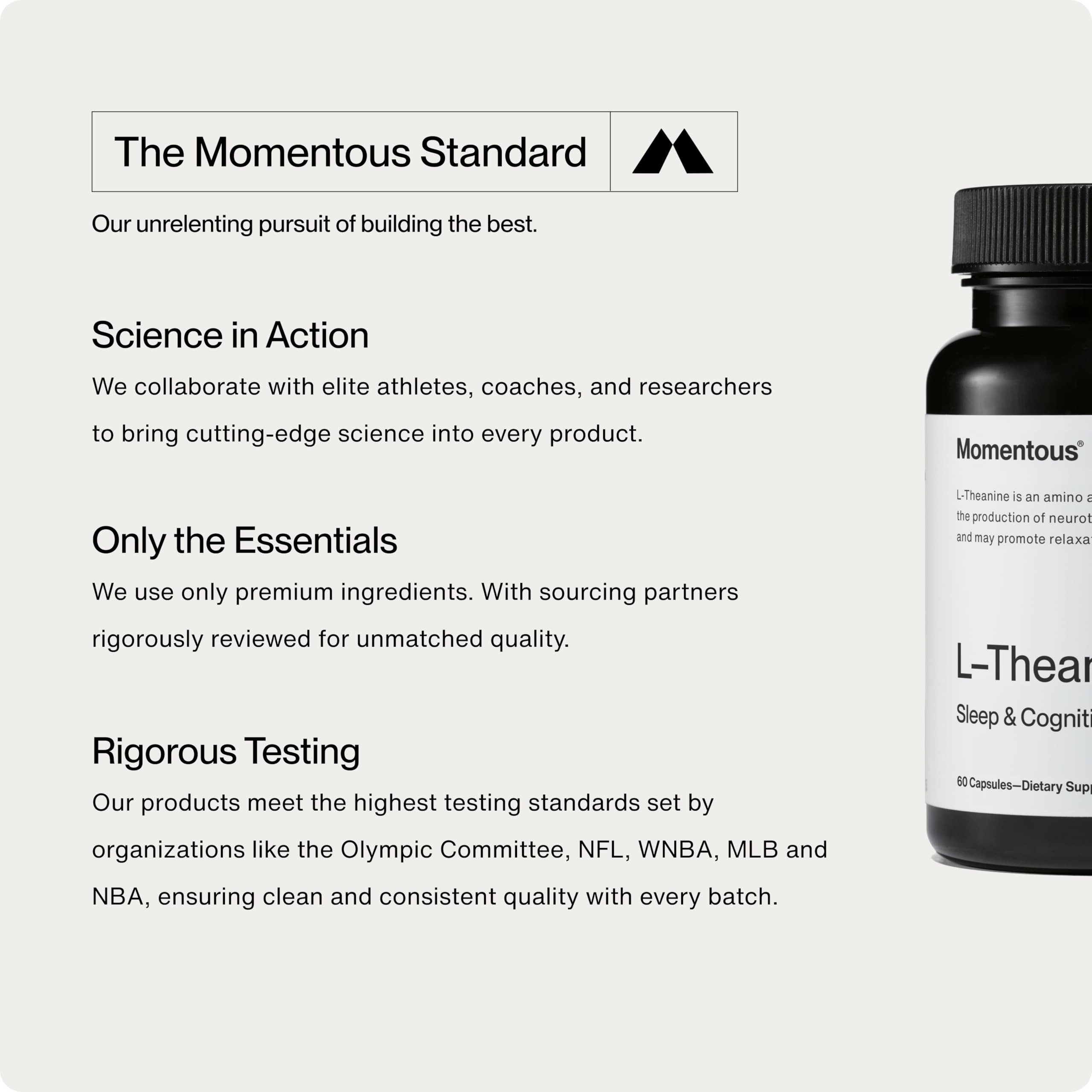 Momentous L-Theanine Supplement - 200 mg Capsules to Promote Relaxation & Focus - NSF Certified for Sport Momentous buy supplements canada