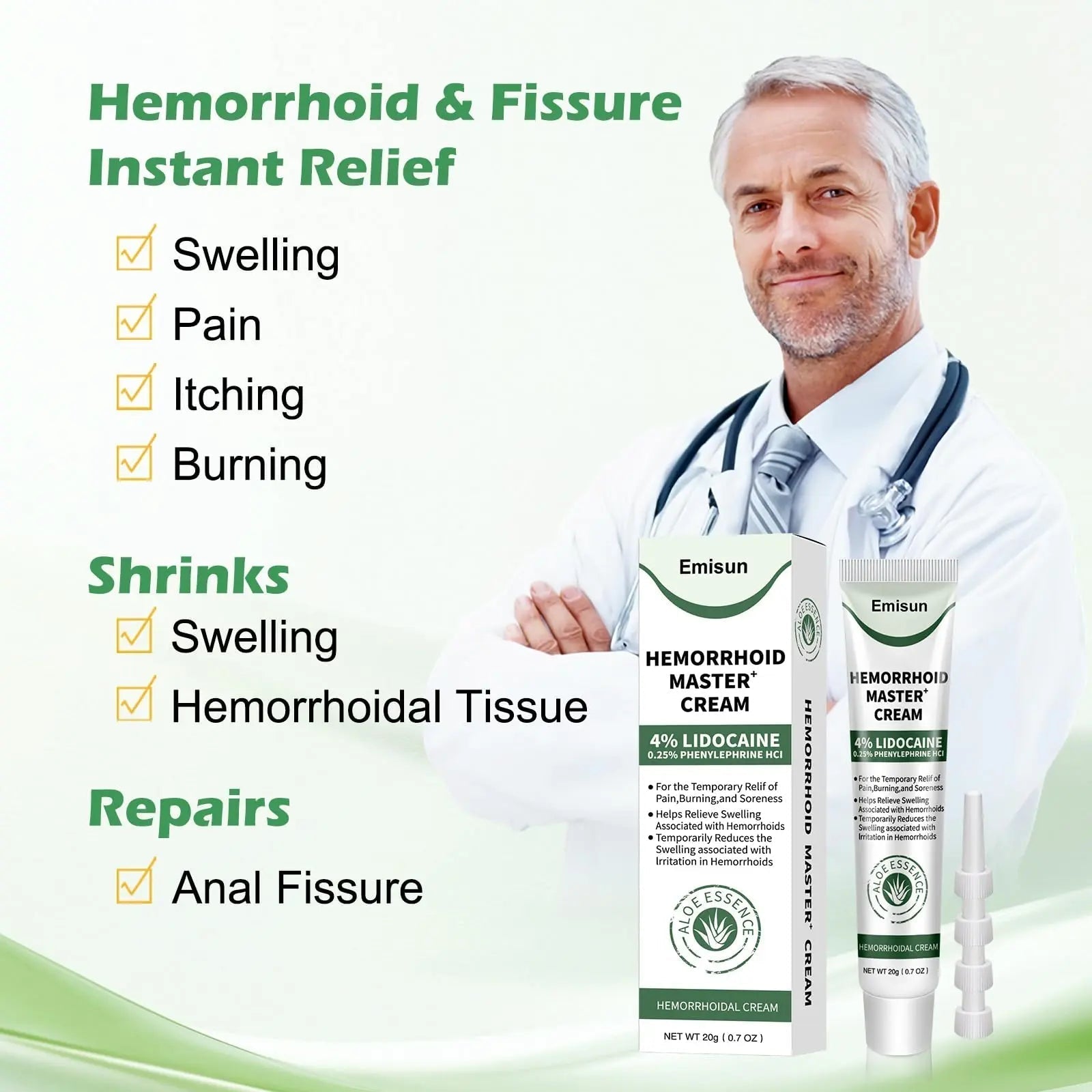 Hemorrhoid & Fissure Ointment, Hemorrhoid Treatment and Hemorrhoid Cream with Lidocaine 4% and Phenylephrine HCI for Fast Relief of Pain, Swelling, Itching, Burning, Hemorrhoidal treatment, 2 Pack-J2 Emisun buy supplements canada