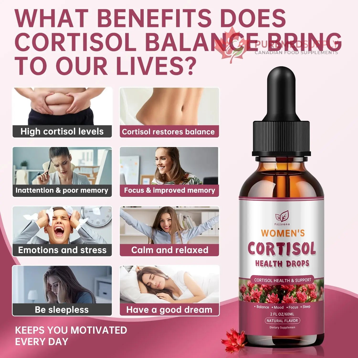 Cortisol Manager Liquid Drops, Cortisol Supplements for Women, with magnesium ashwagandha, rhodiola rosea,l-theanine,Phosphatidylserine-Promote Relaxation and Support Mood- 30 Day Vegan Supply Fzjjyana buy supplements canada