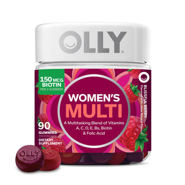 OLLY Women's Multivitamin Gummy, Vitamins A, D, C, E, Biotin, Folic Acid, Adult Chewable Vitamin, Berry Flavor OLLY buy supplements canada