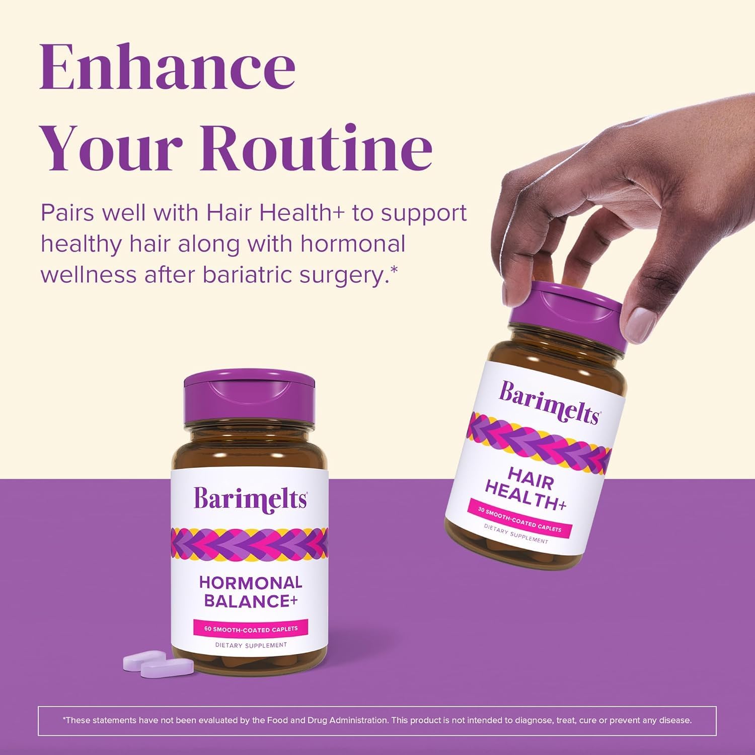 BariMelts Hormonal Balance+ for GLP-1 Users and Bariatric Patients - DIM, NAC & Chasteberry Supports Hormone Balance for Women - 60 Smooth-Coated Caplets (1-Month Supply) BariMelts buy supplements canada