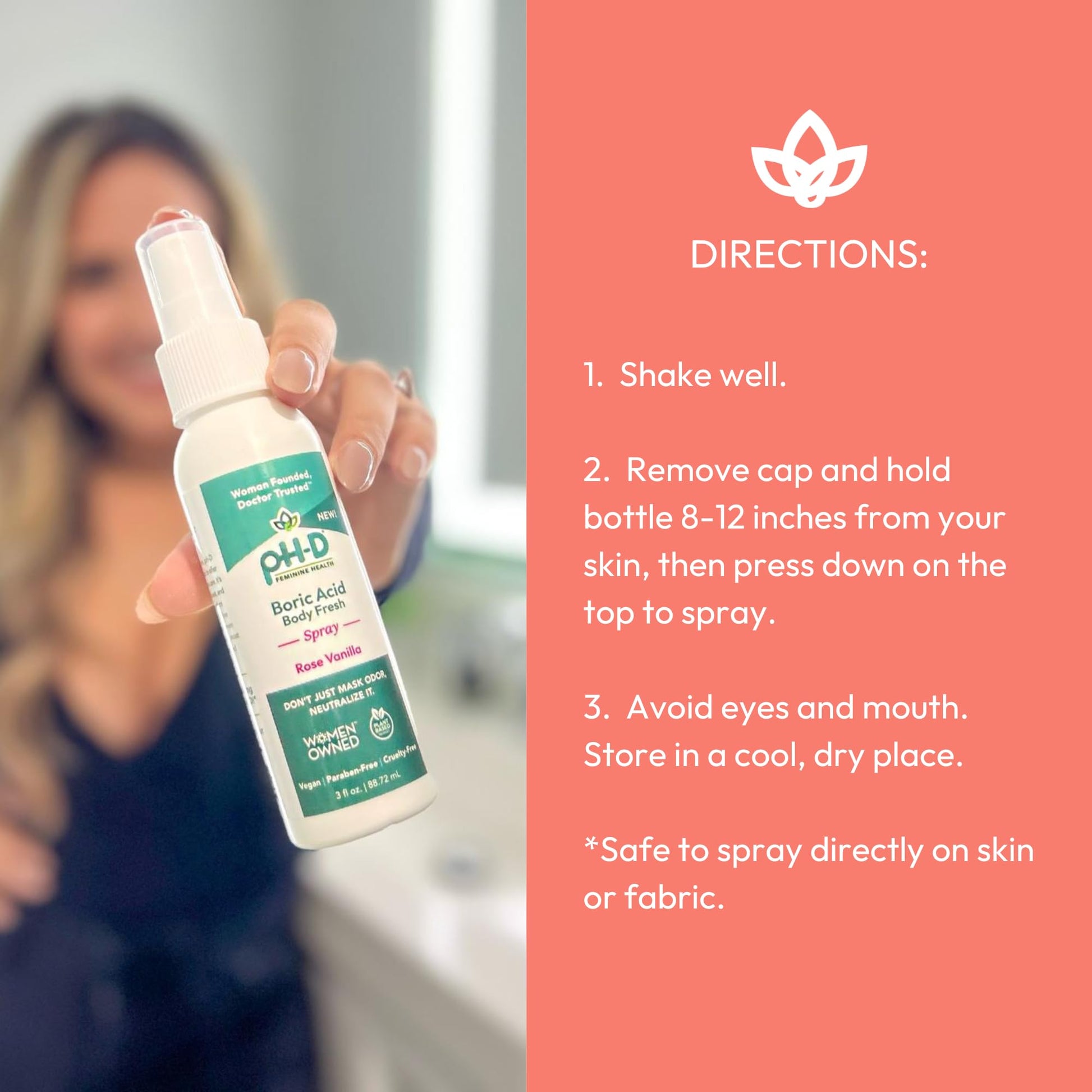 pH-D Feminine Health - Boric Acid Body Fresh Spray - Vegan, Paraben-Free, Plant Based pH-D Feminine Health Support buy supplements canada