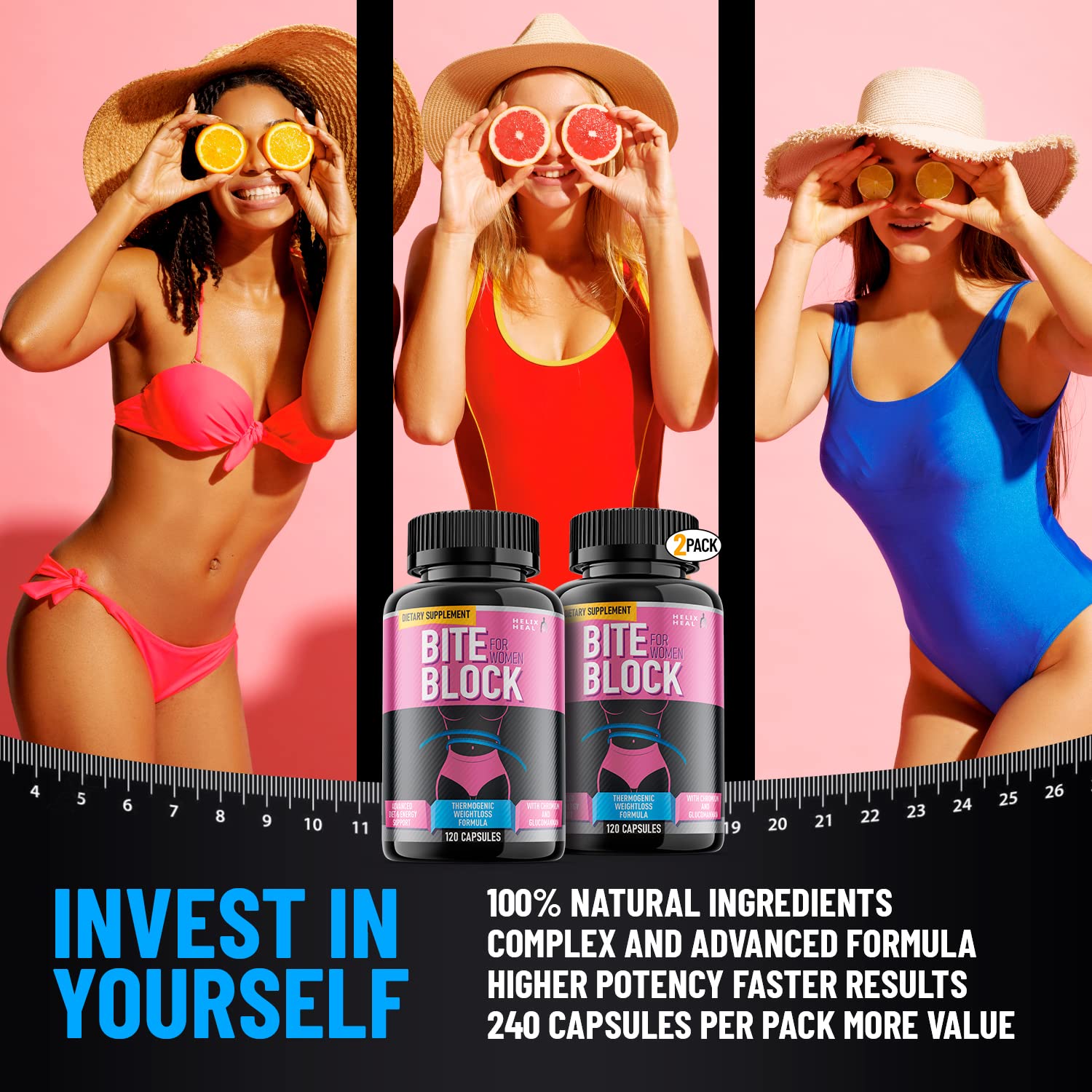 Appetite Suppressant for Women - Weight Loss Pills for Bloating Relief & Carb Blocker Helix Heal buy supplements canada