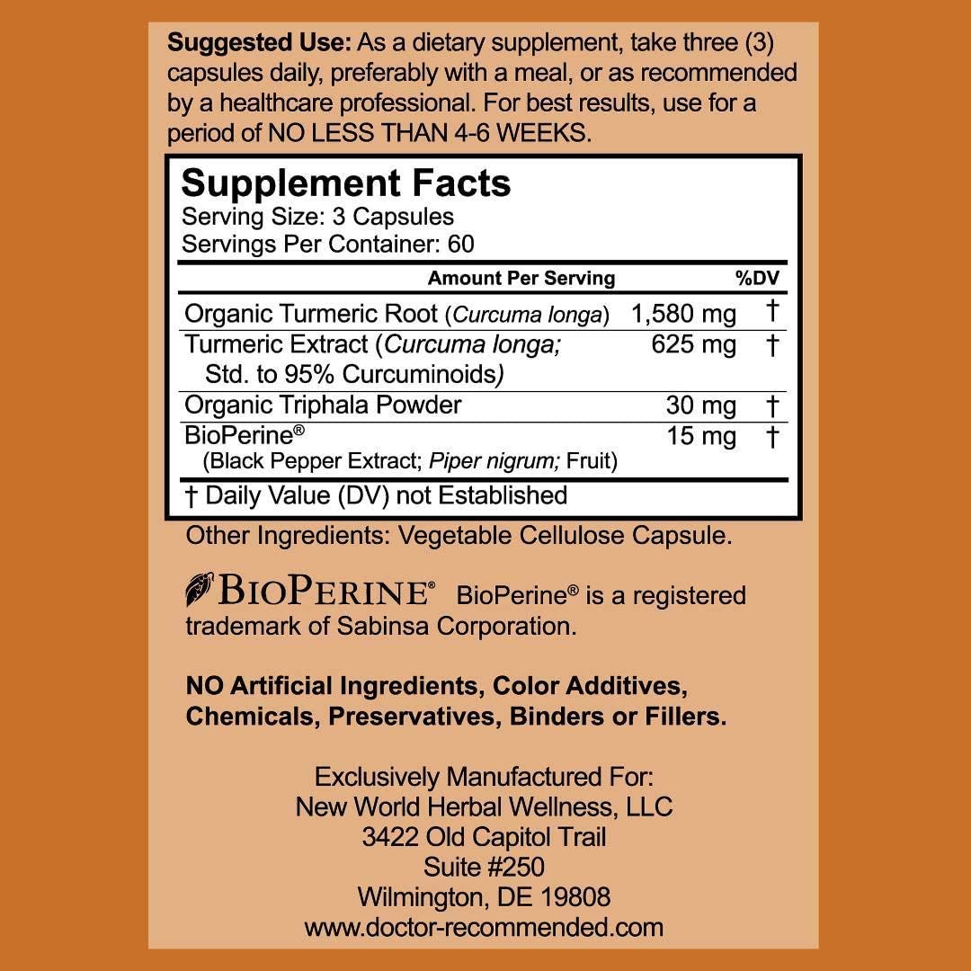 Turmeric Curcumin - 2250mg/d - Veggie Caps - 95% Curcuminoids with Black Pepper DOCTOR RECOMMENDED SUPPLEMENTS buy supplements canada