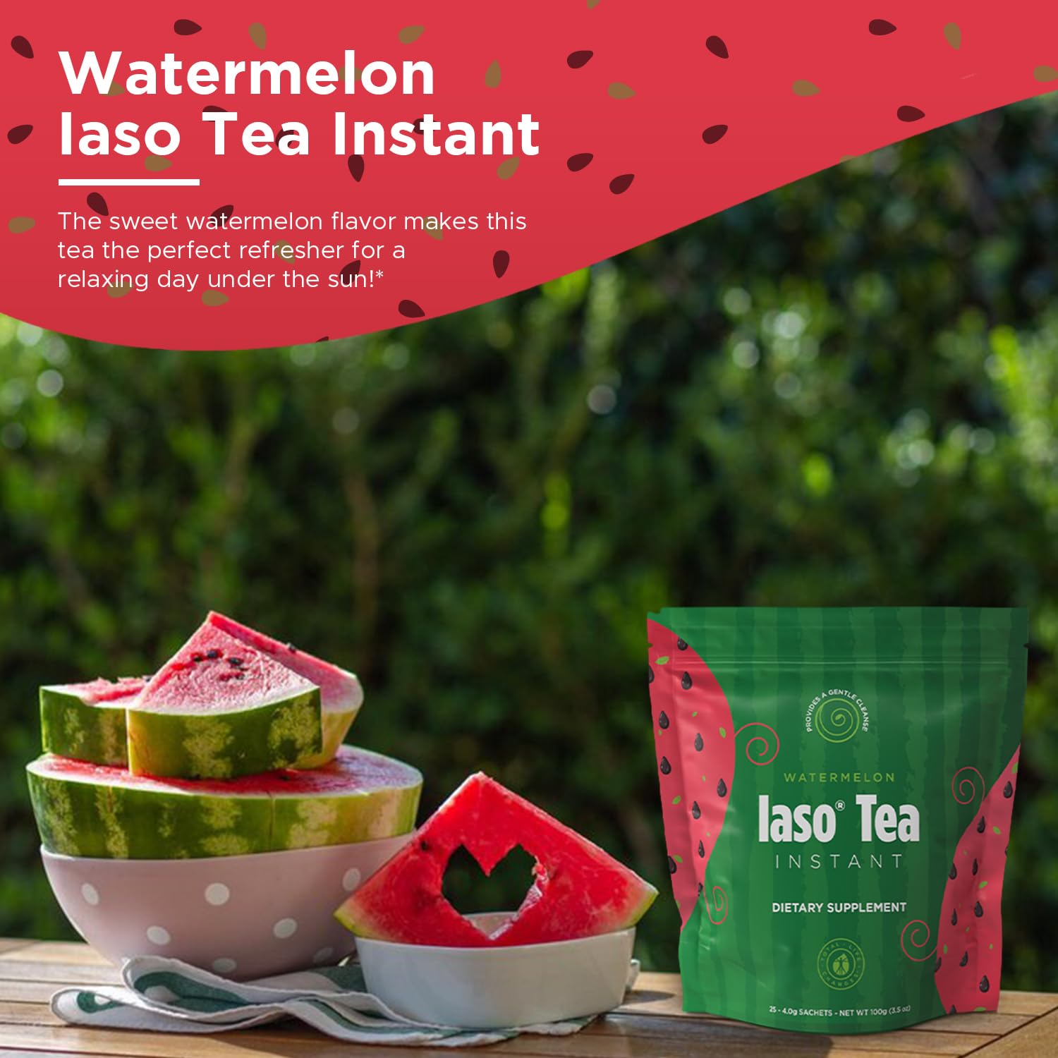 Iaso Instant Tea Watermelon Flavor - 4 grams (25 Sachets) Total Life Changes buy supplements canada
