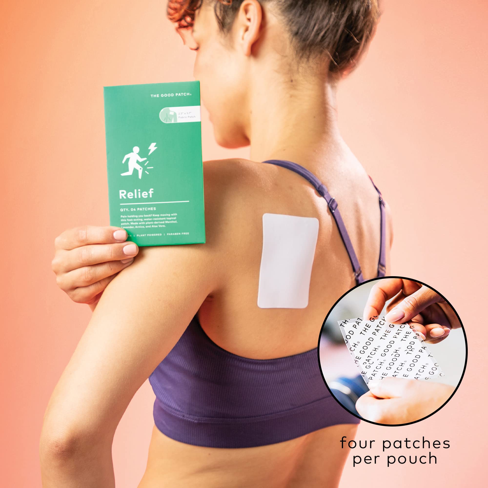The Good Patch Muscle Pain Relief Patches, Natural Patch with Menthol, Lavender, Arnica and Aloe Vera, Sustained Release, Plant Powered Wearable Wellness, For Back, Neck, Arms, Legs (16 Total Patches) The Good Patch buy supplements canada
