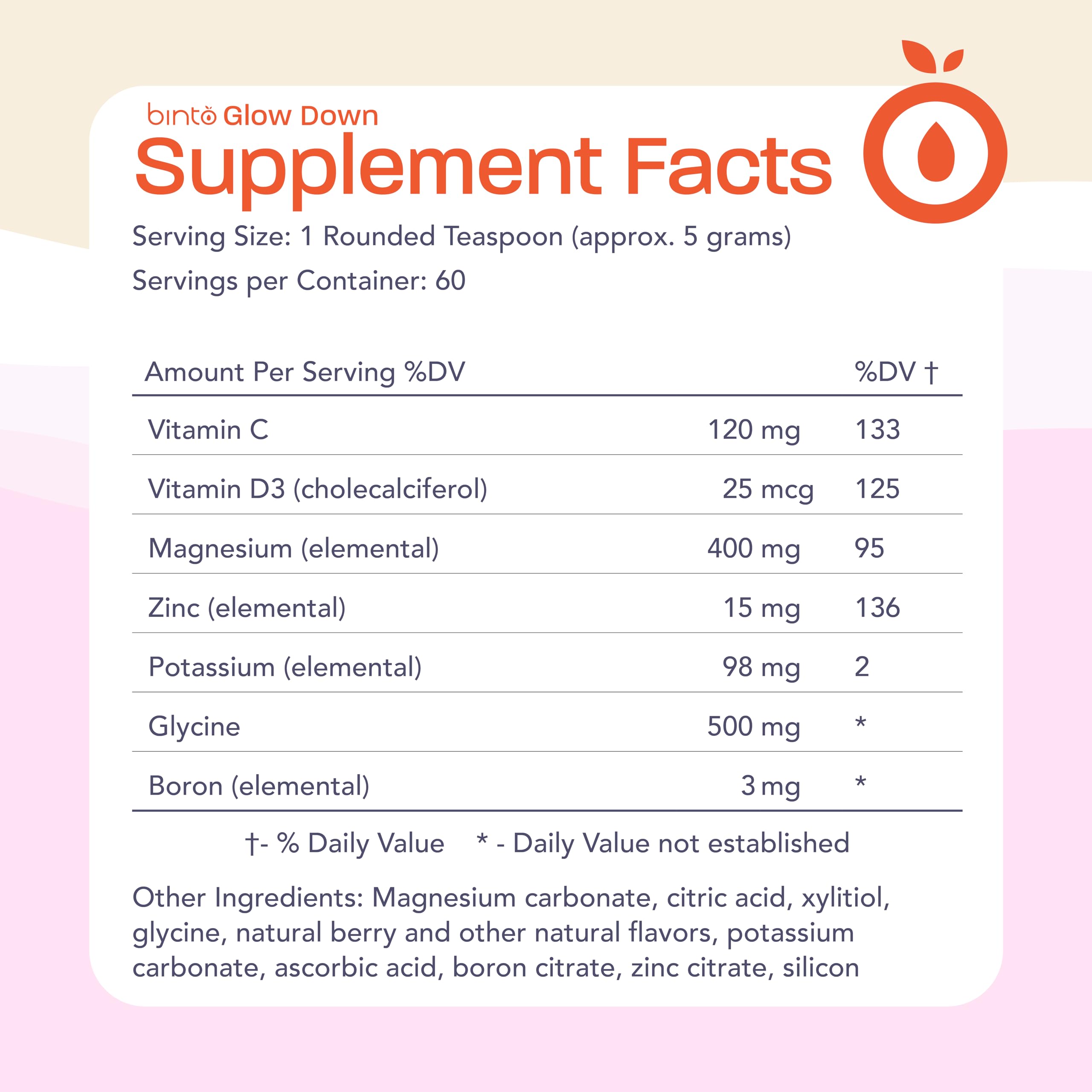 Binto Glow Down - Sleep Better & De-Stress with Our Berry Vanilla Magnesium Drink Mix, Made in USA, Sugar-Free, Preservative-Free, Gluten-Free Drink Mix (60 Day Supply) Binto buy supplements canada