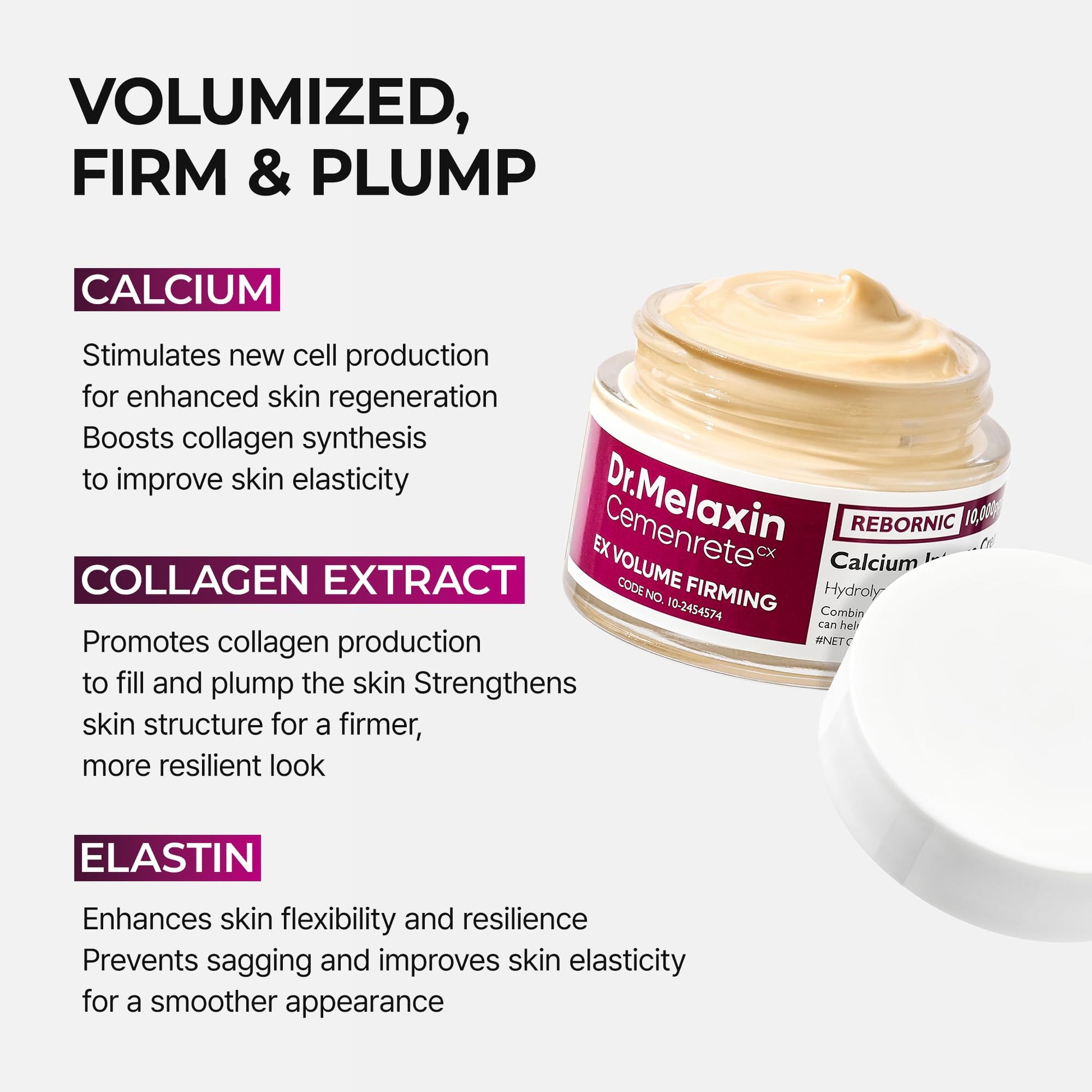 Dr.Melaxin Calcium Intense Firming Cream 50ml (1.69 fl oz) – Rebornic 10,000ppm, Niacinamide & Hydrolyzed Elastin Dr.Melaxin buy supplements canada