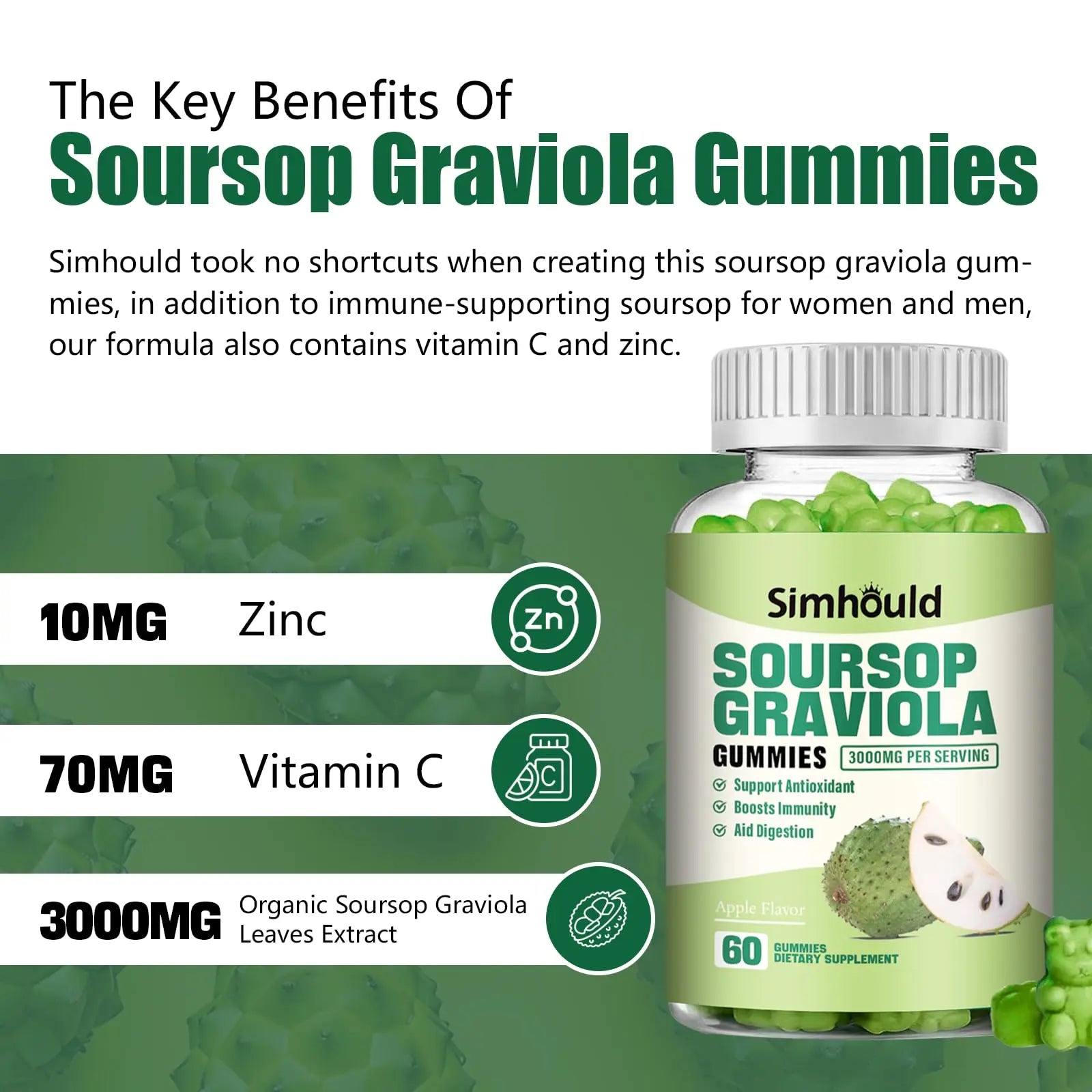 Simhould 1 Pack Soursop Graviola Gummies Simhould buy supplements canada
