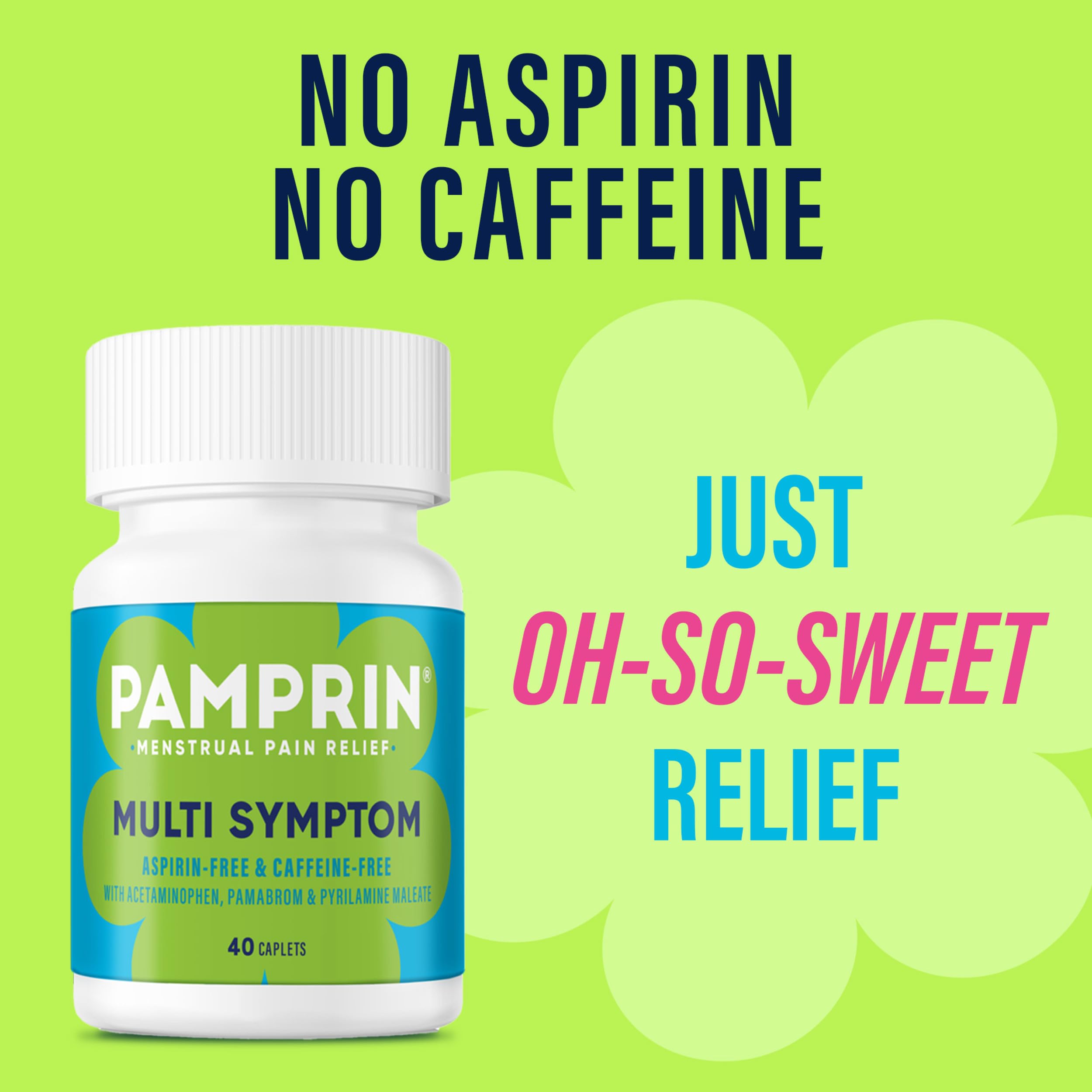 Pamprin Multi-Symptom Formula, with Acetaminophen, Menstrual Period Symptoms Relief including Cramps, Pain, Bloating, and Irritability 40 Caplets Pamprin buy supplements canada