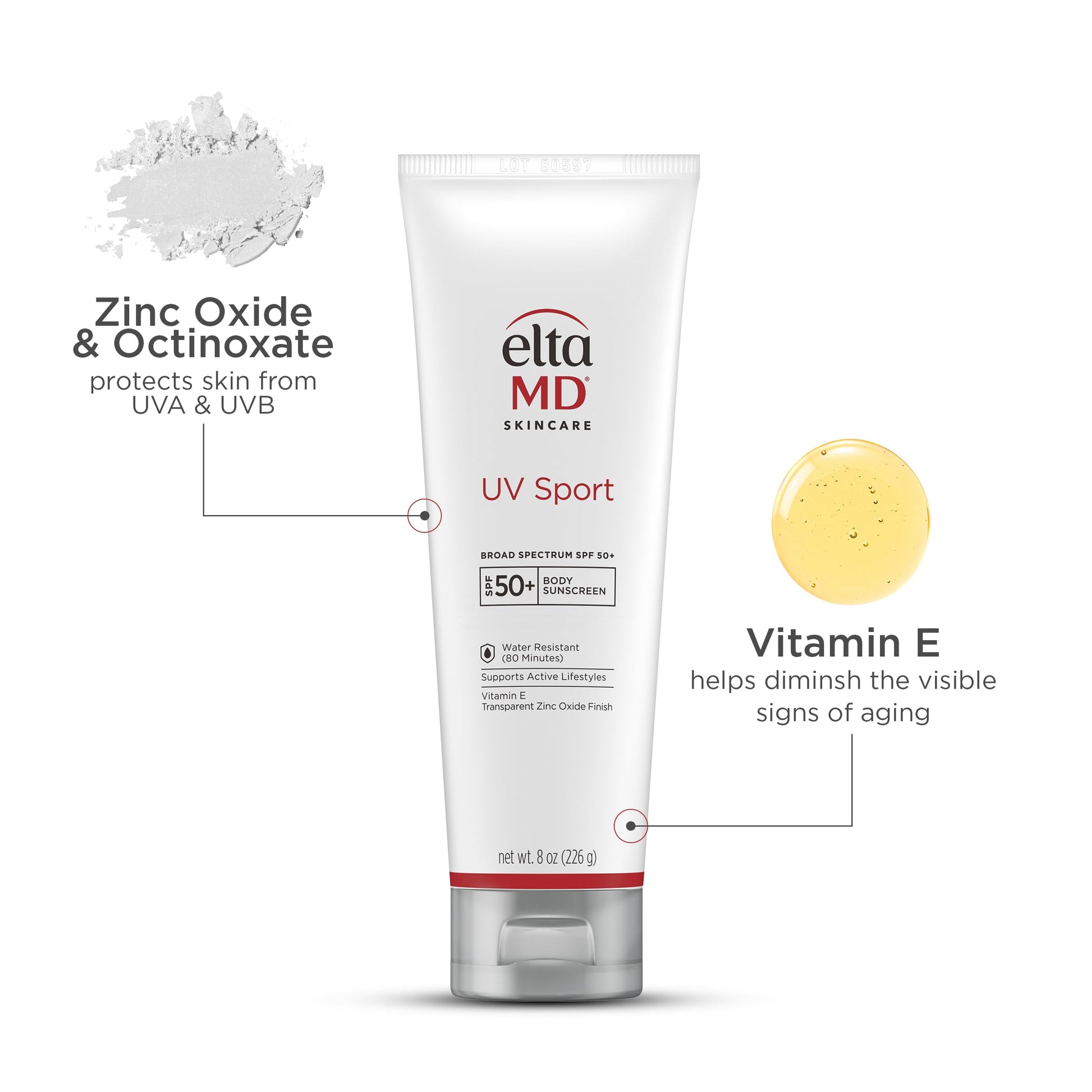 EltaMD UV Sport Sunscreen Lotion SPF 50 - Face and Body Sunscreen SPF 50, Water & Sweat Resistant EltaMD buy supplements canada