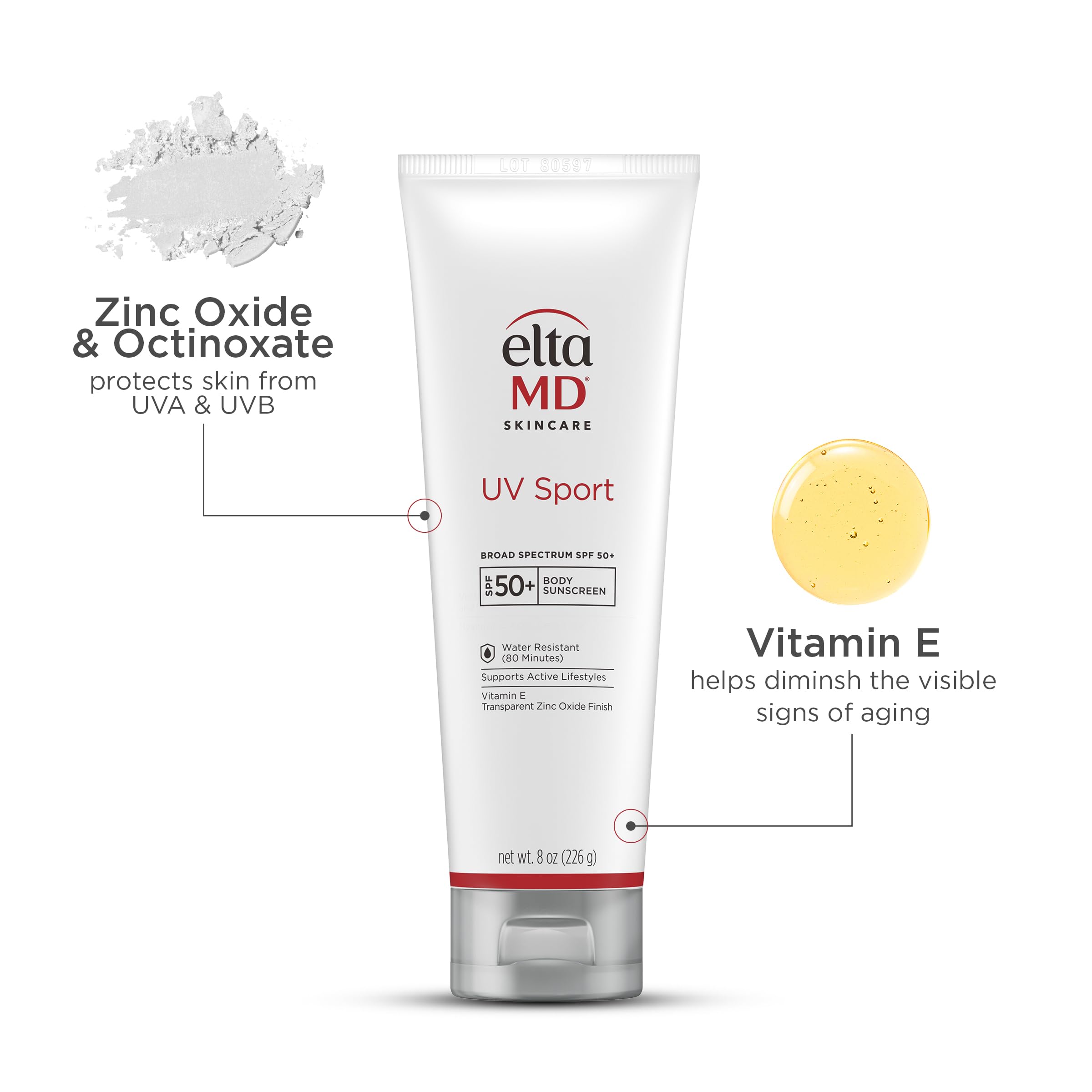 EltaMD UV Sport Sunscreen Lotion SPF 50 - Face and Body Sunscreen SPF 50, Water & Sweat Resistant EltaMD buy supplements canada