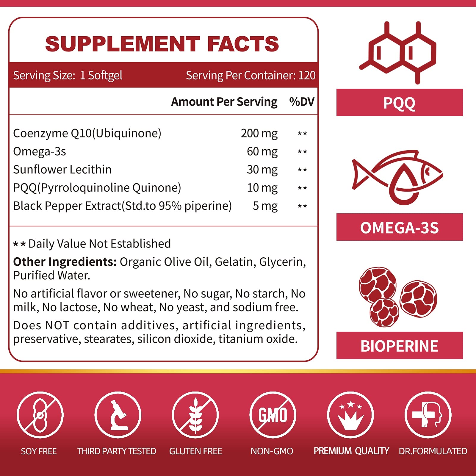 ZEBORA CoQ10-200mg-Softgels with PQQ, BioPerine & Omega-3, 120 Servings Coenzyme Q10(Ubiquinone) Supplement for High-Absorption, Powerful-Antioxidant ZEBORA buy supplements canada